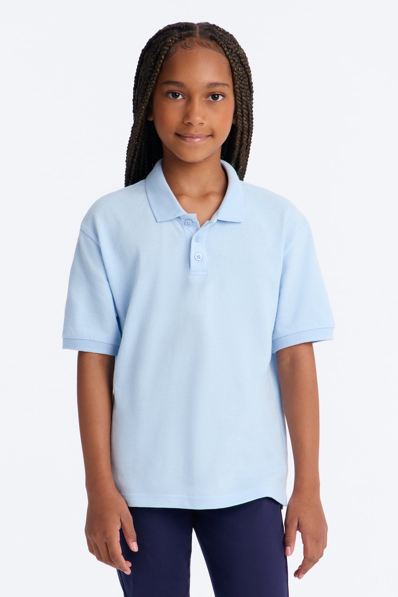 Mini Uniform Pique Polo - Light Blue