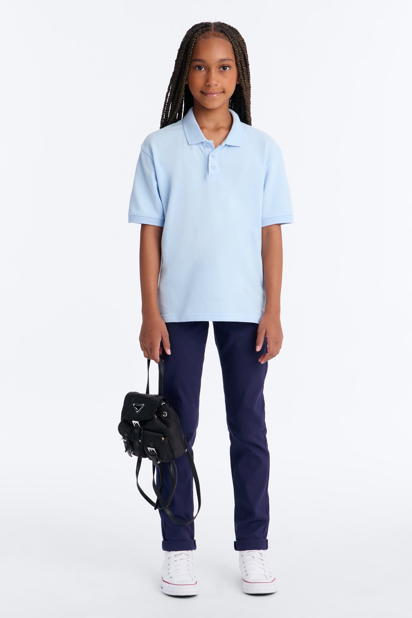 Mini Uniform Pique Polo - Light Blue