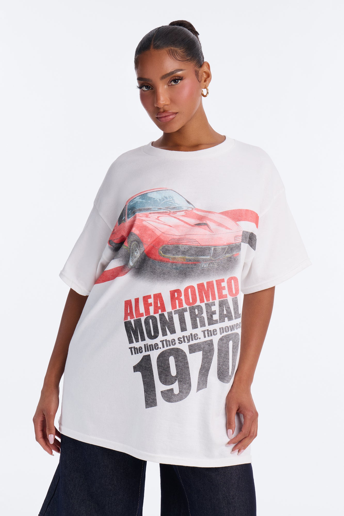 Alfa Romeo Montreal 1973 Oversized Tee - White