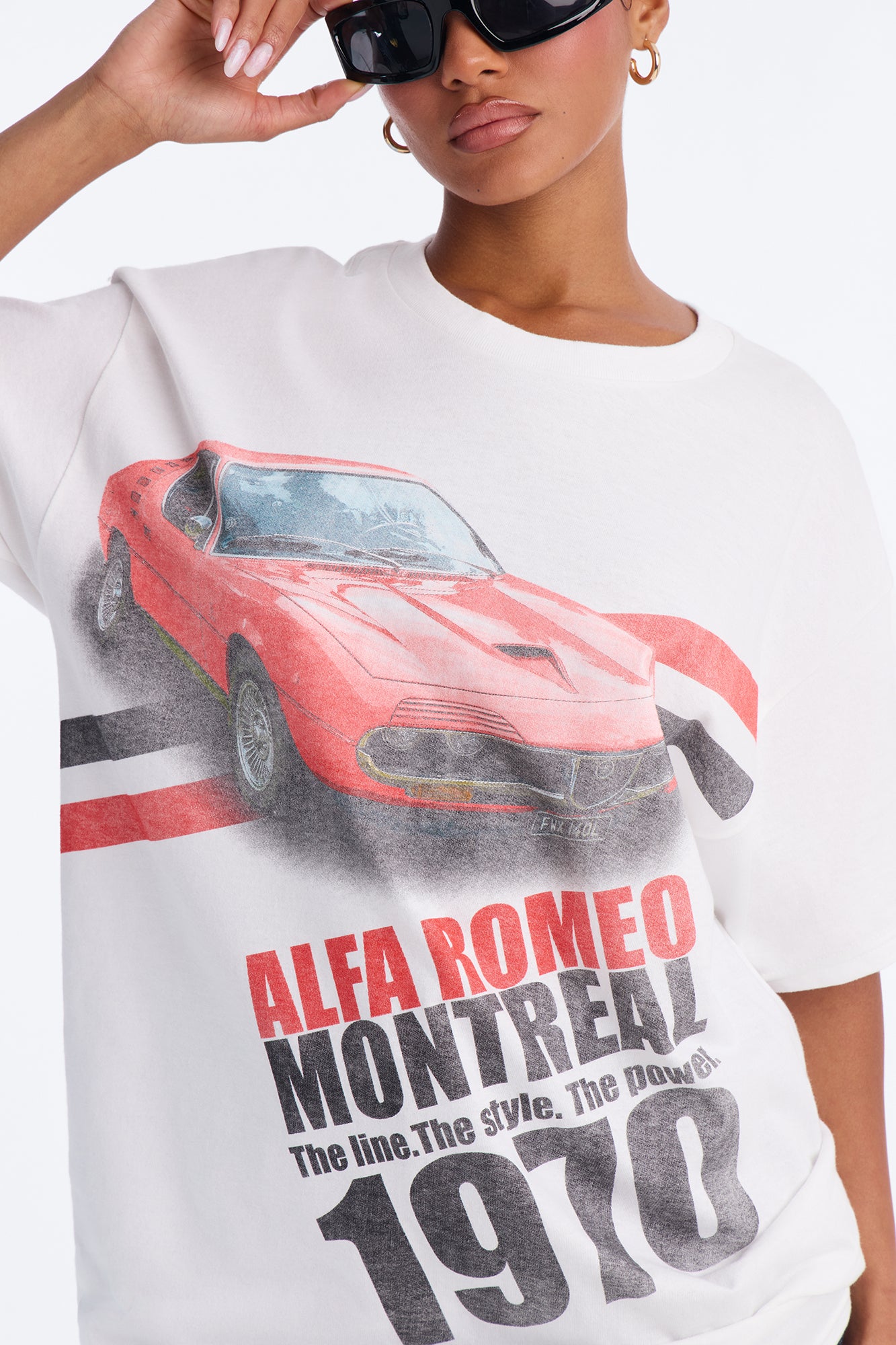 Alfa Romeo Montreal 1973 Oversized Tee - White
