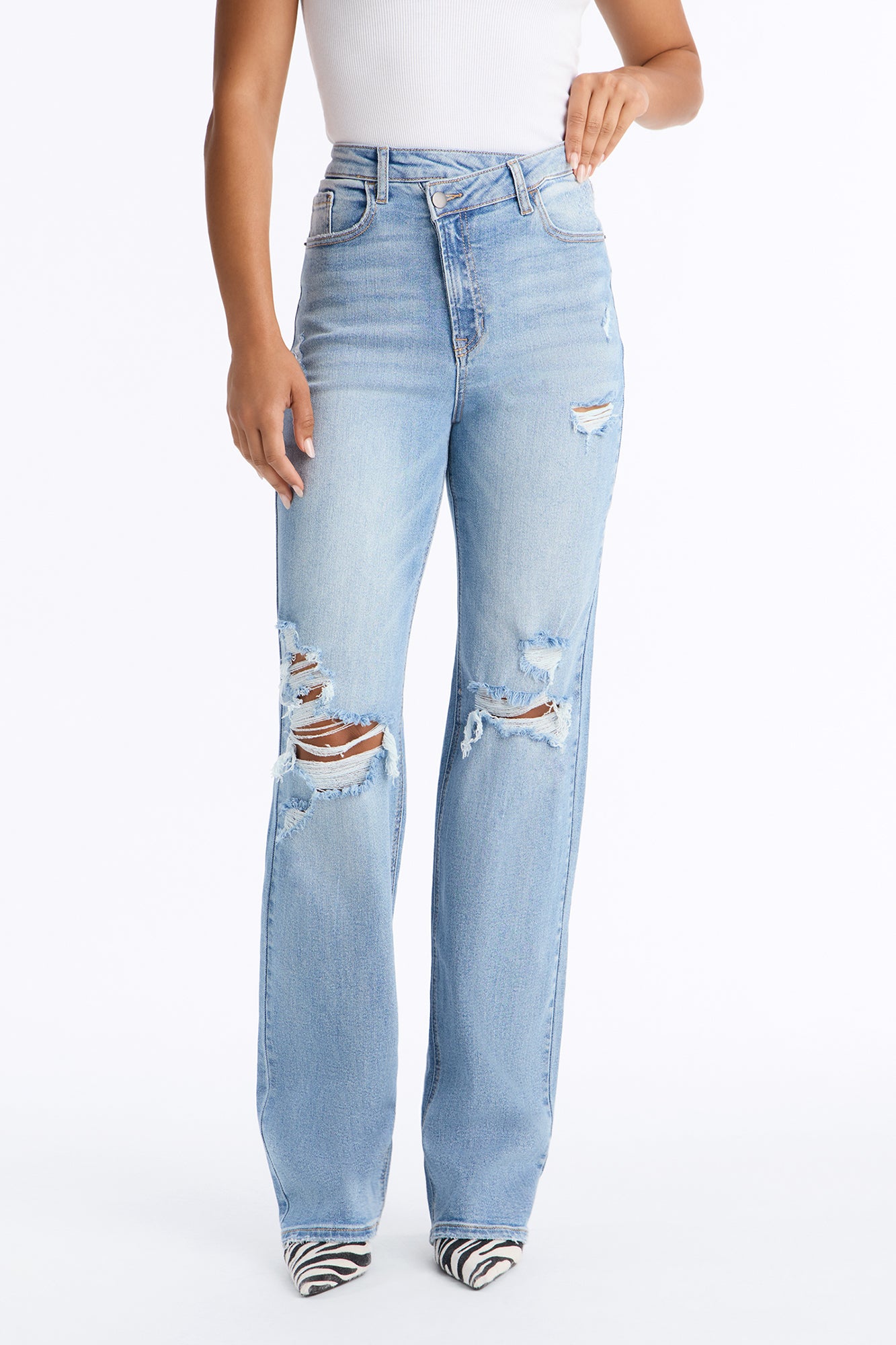 Tall Iconic Crossover Straight Leg Jeans - Light Wash
