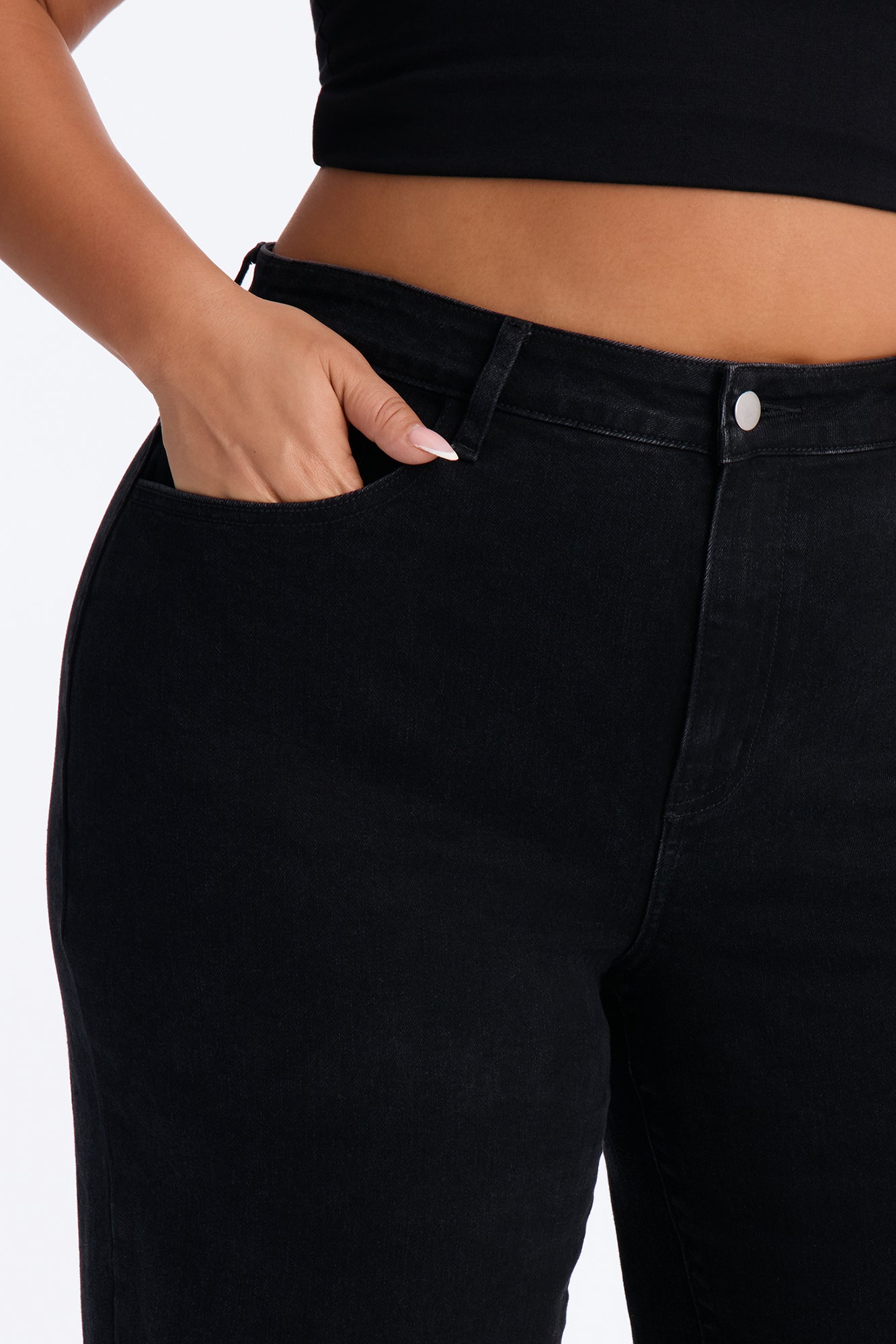 Tall Chasing Thrills Stretch Wide Leg Jeans - Black Wash