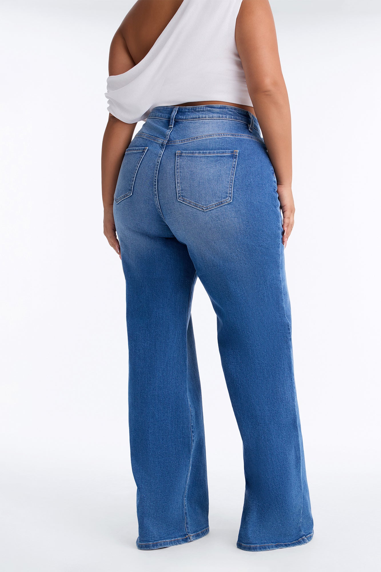 Tall Chasing Thrills Stretch Wide Leg Jeans - Medium Wash