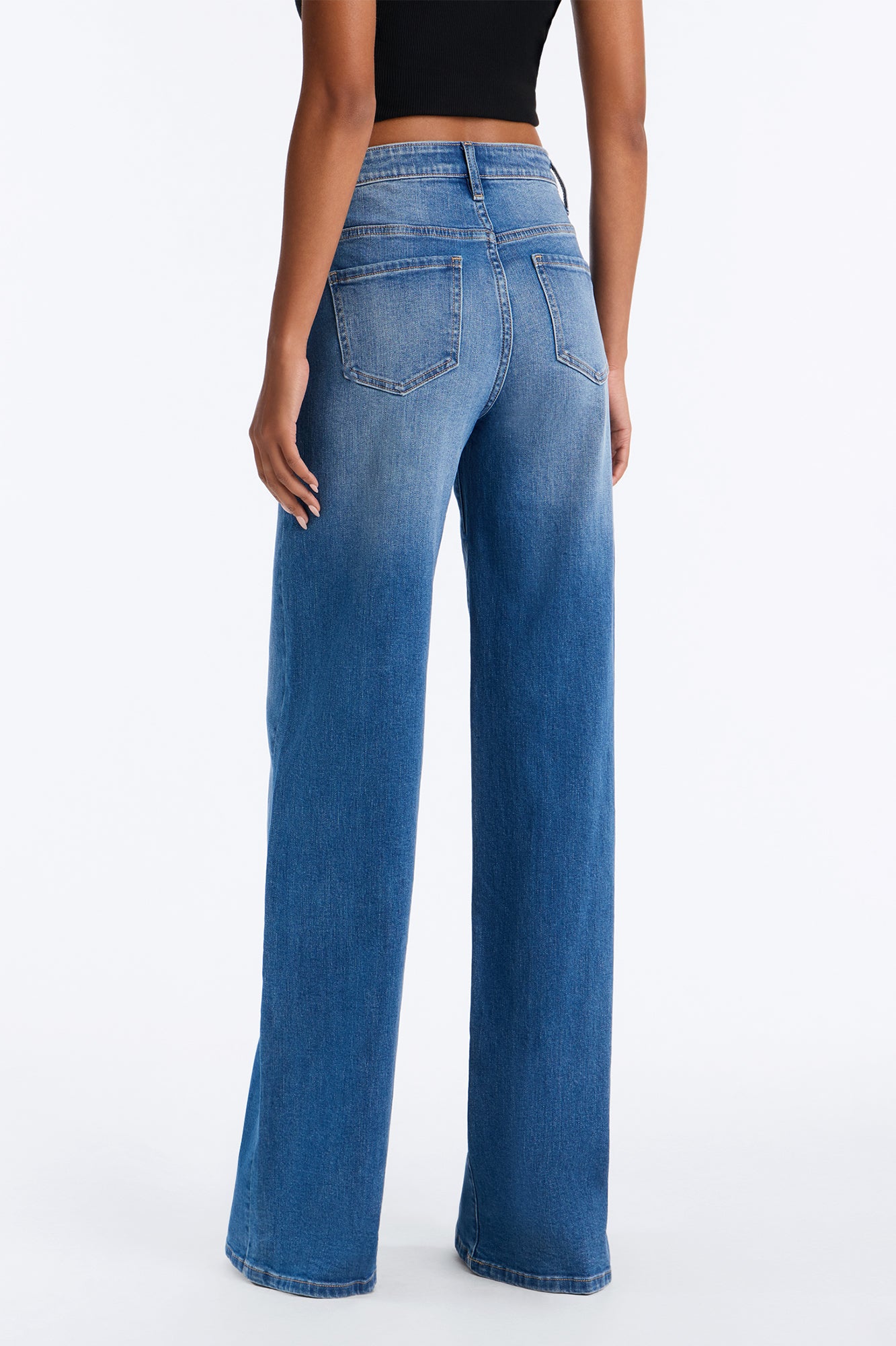 Tall Chasing Thrills Stretch Wide Leg Jeans - Medium Wash