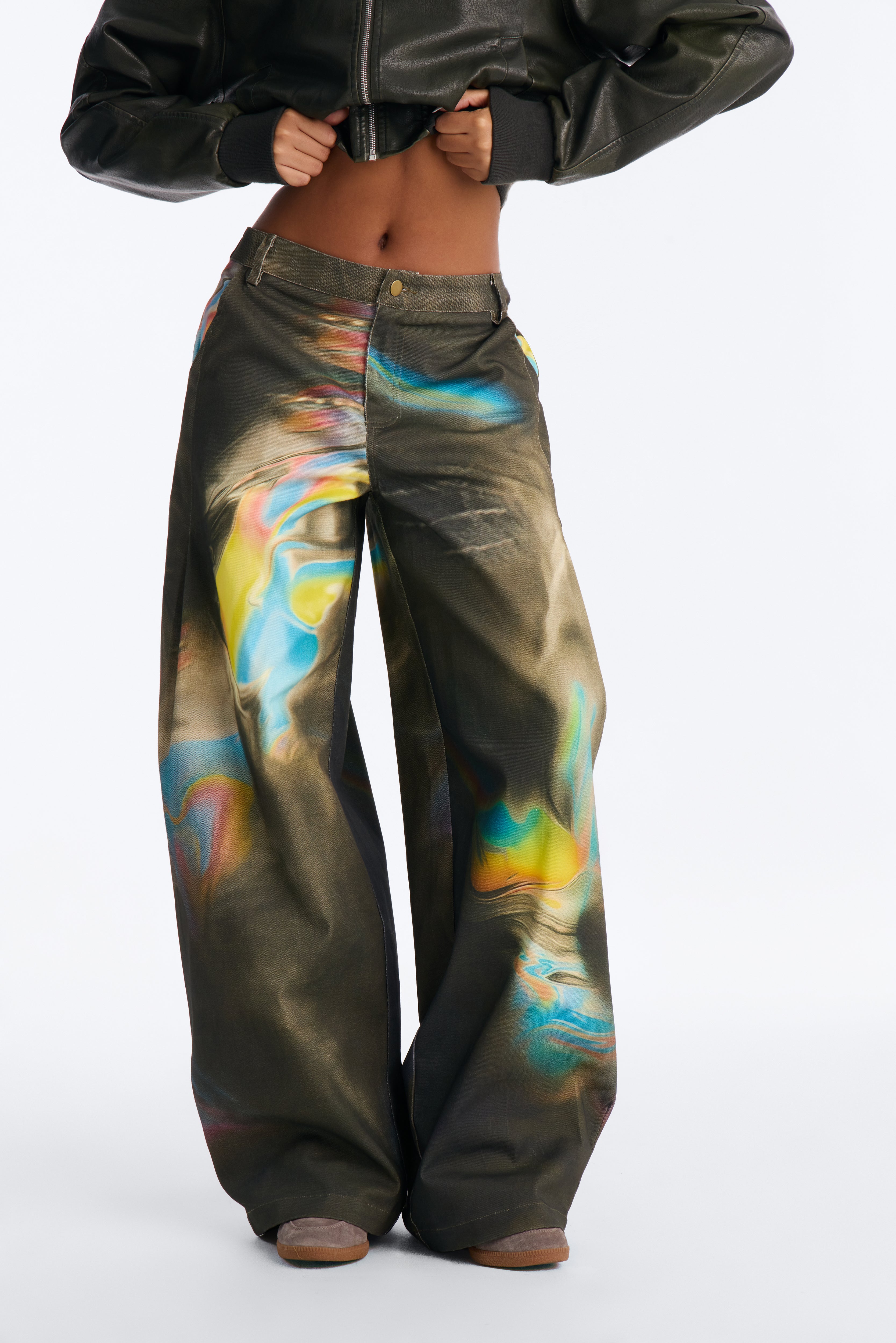 Can't Handle Me Mid Rise Utility Pant - Olive/combo
