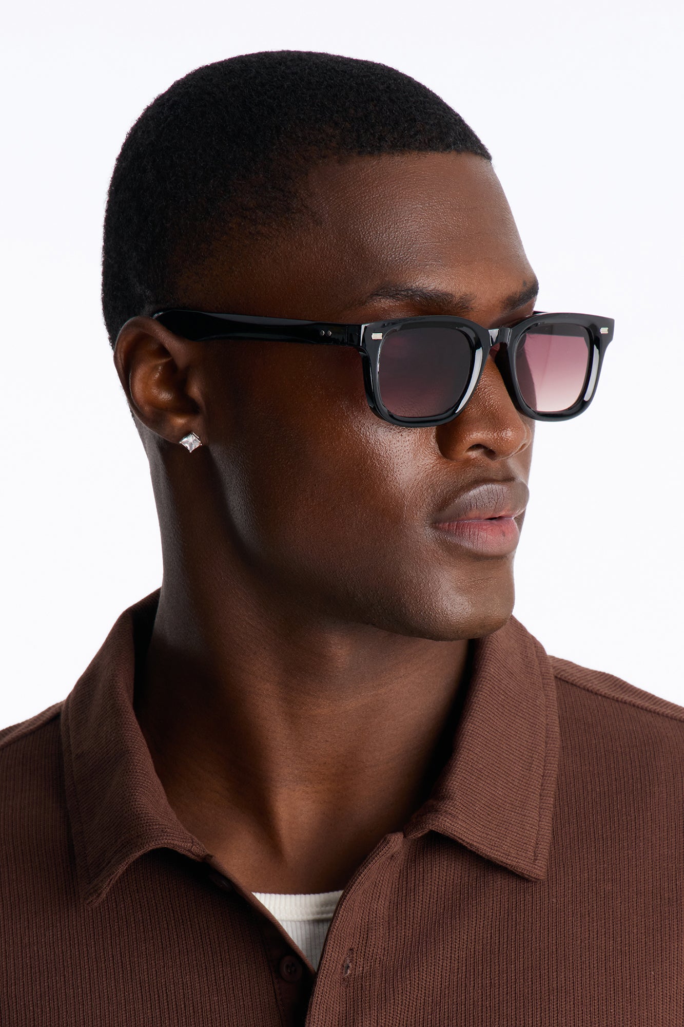 Never Be Like You Square Frame Sunglasses - Black/Brown