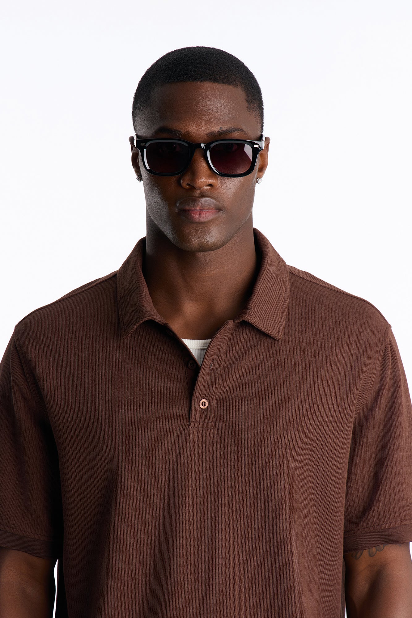 Never Be Like You Square Frame Sunglasses - Black/Brown