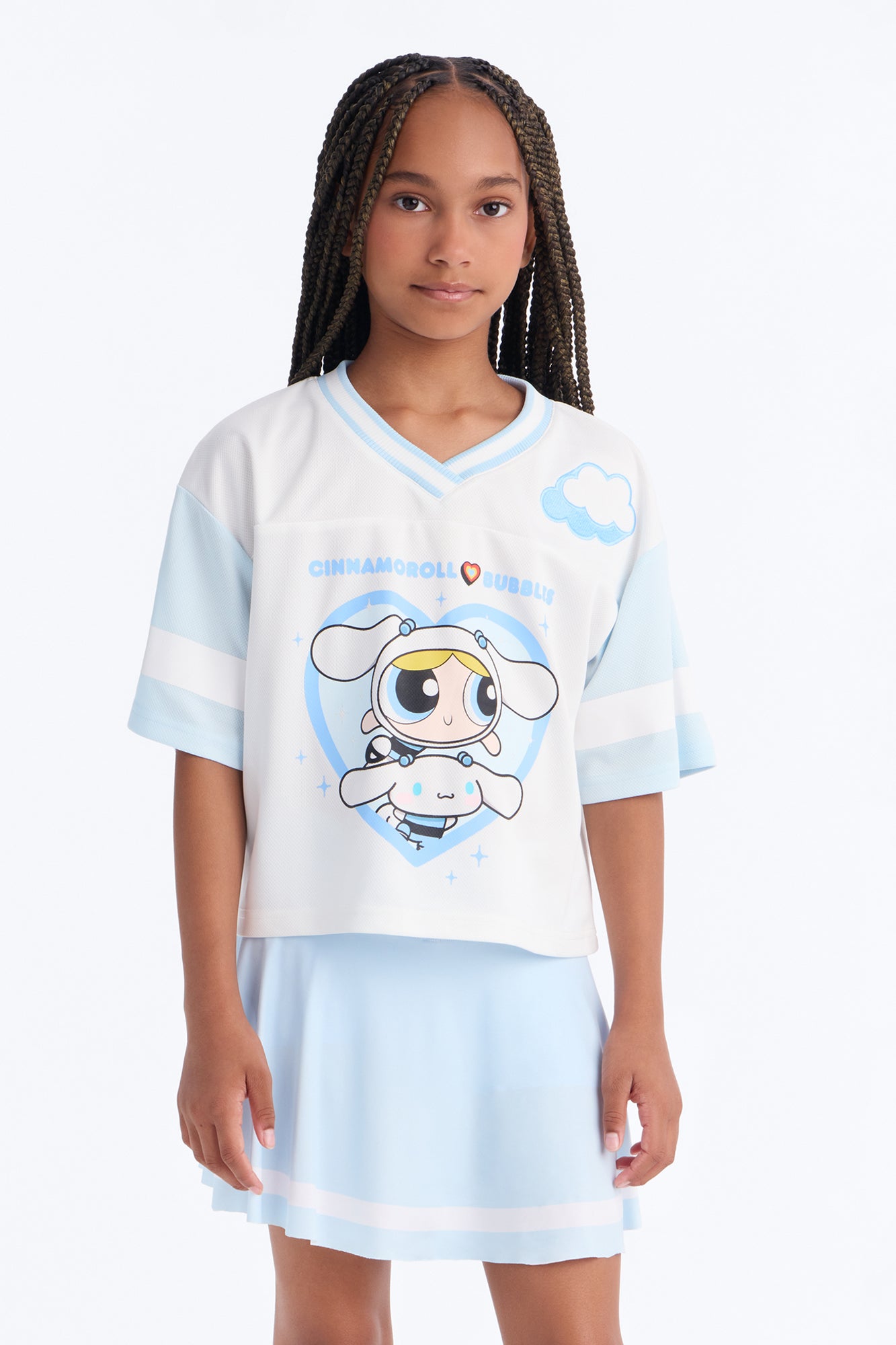 Mini Bubbles & Cinnamoroll Short Sleeve Tee - White/combo