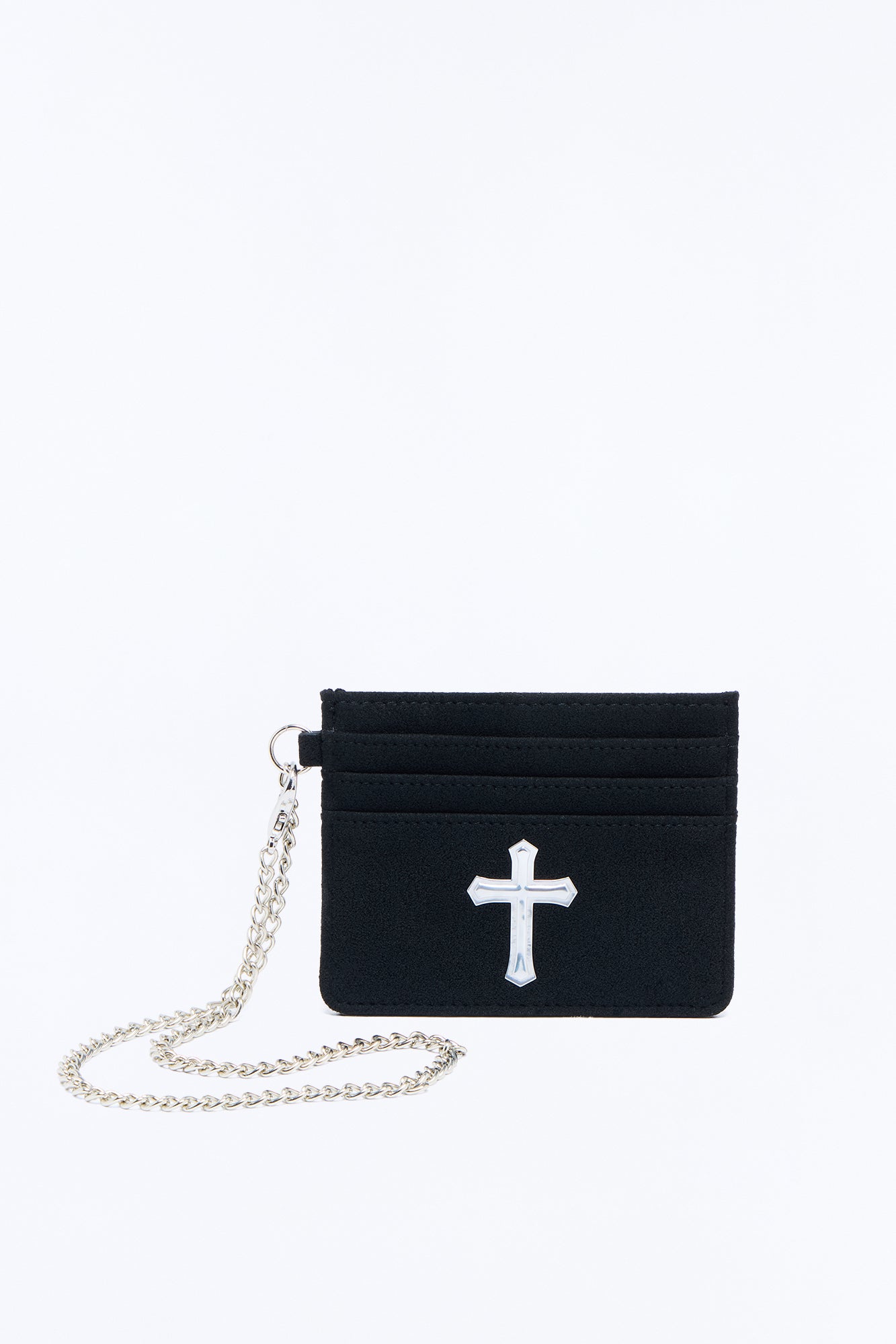Holy Faith Pant Chain Faux Leather Card Holder - Black