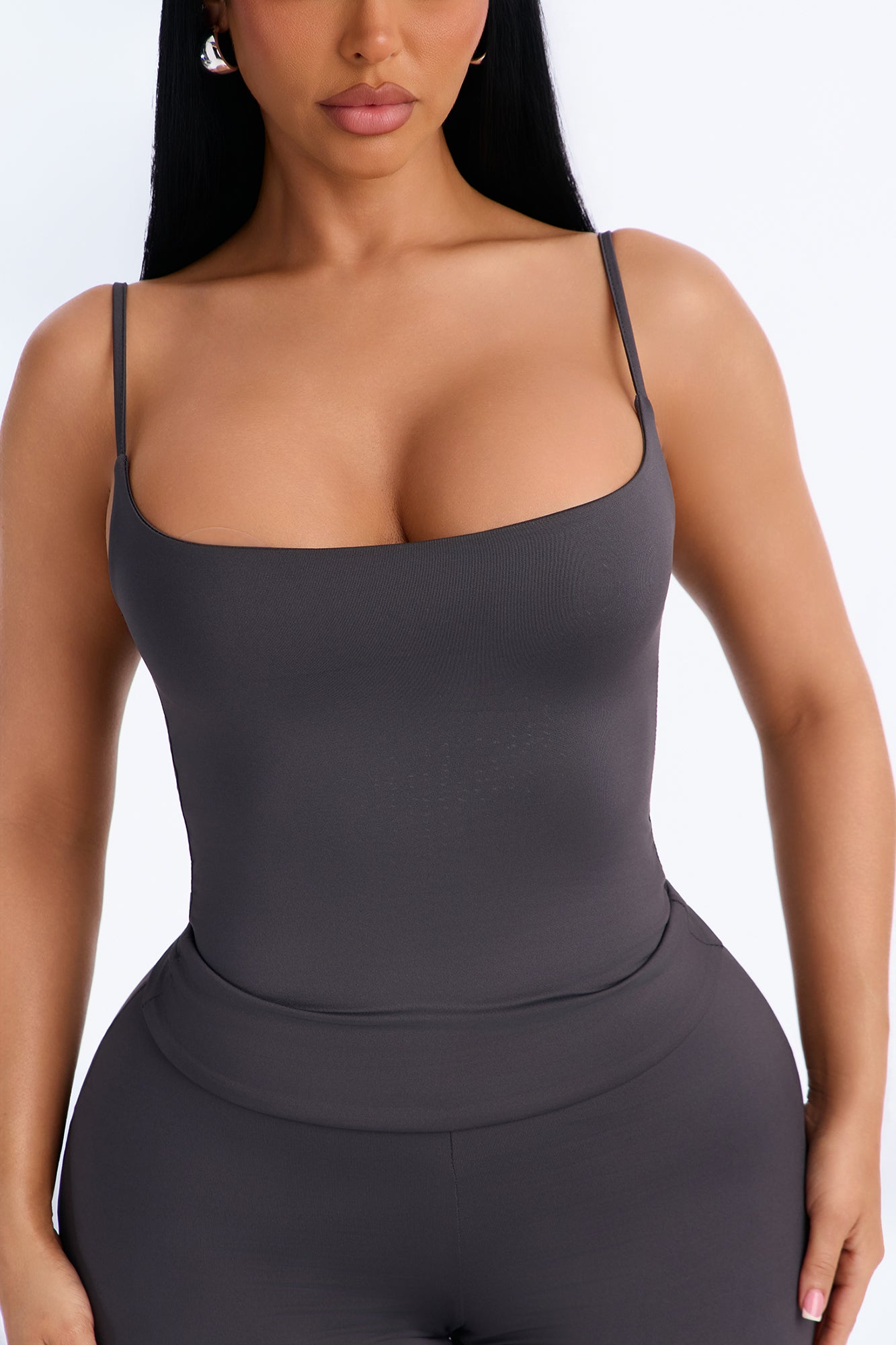 Contour Double Lined Cami Top - Charcoal