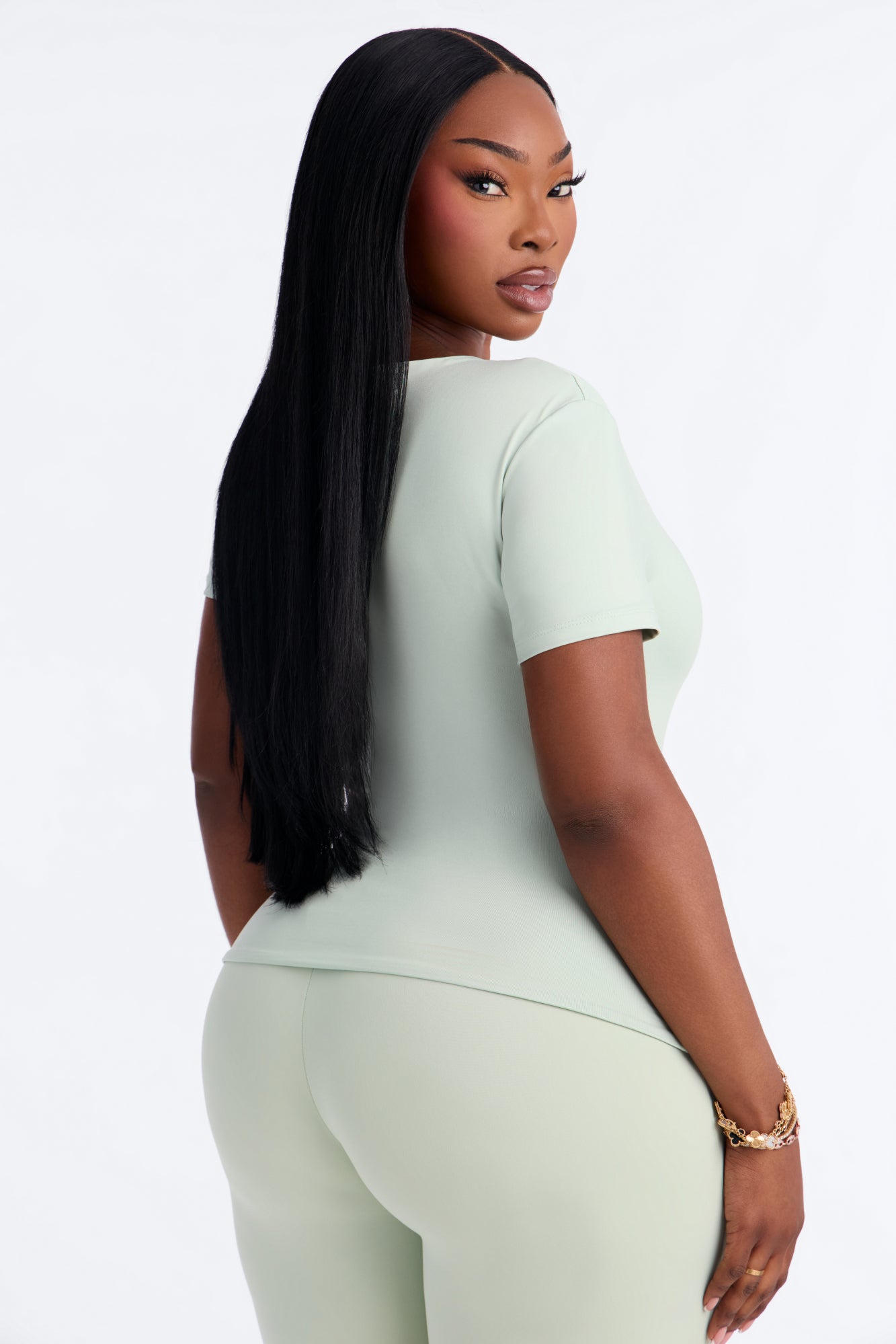 Contour Double Lined Short Sleeve Baby Tee - Mint