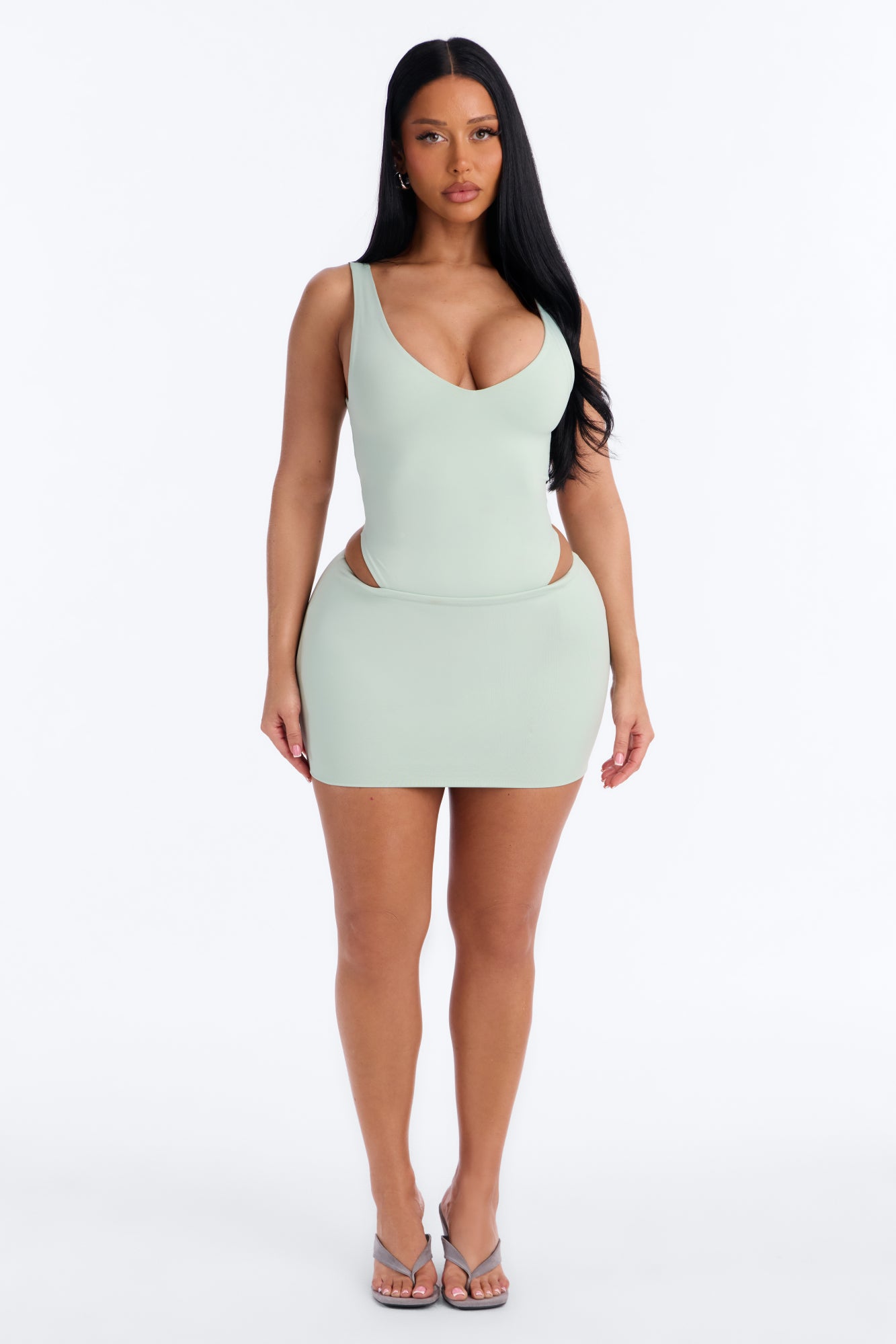 Contour Double Lined Mini Skirt - Mint