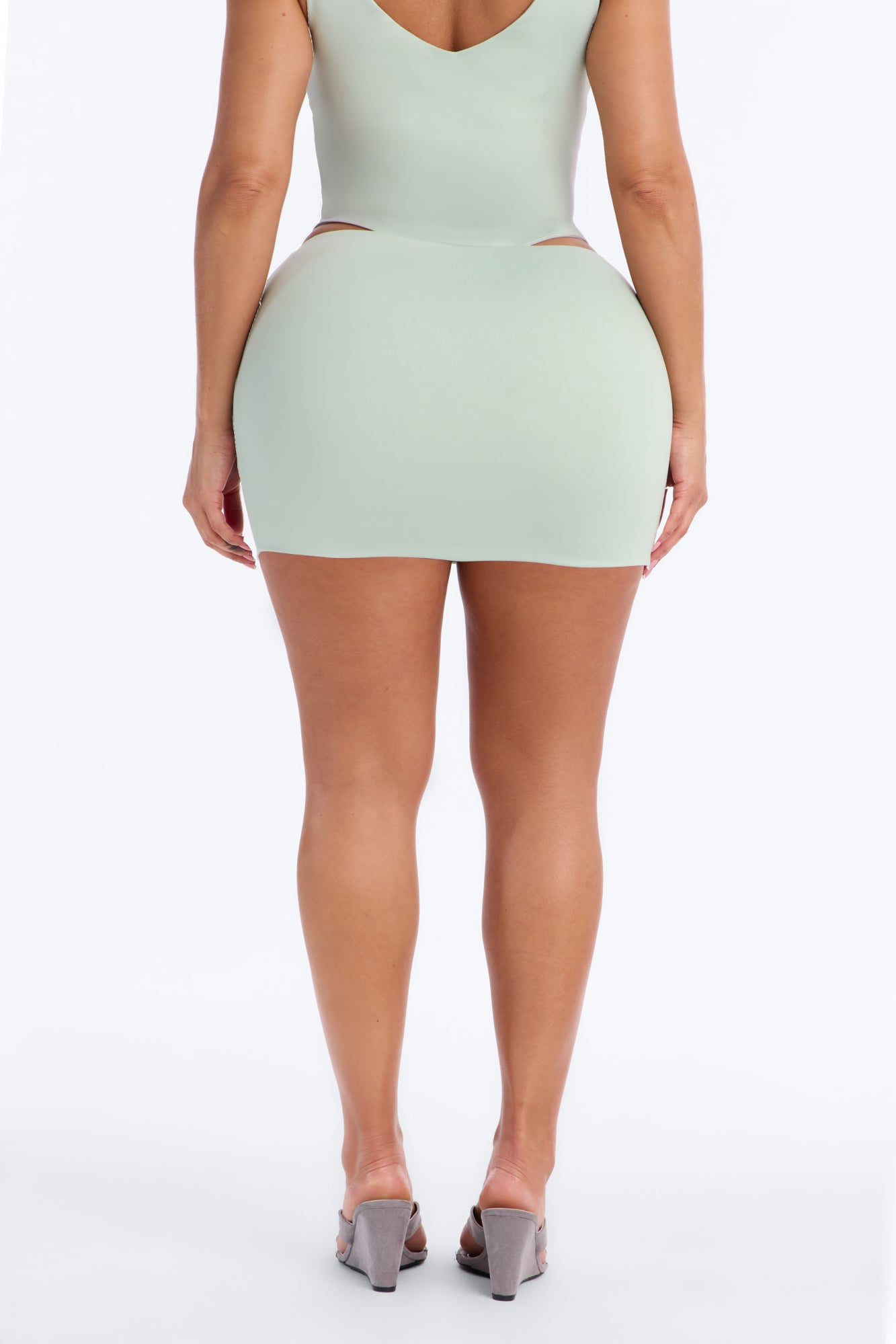 Contour Double Lined Mini Skirt - Mint