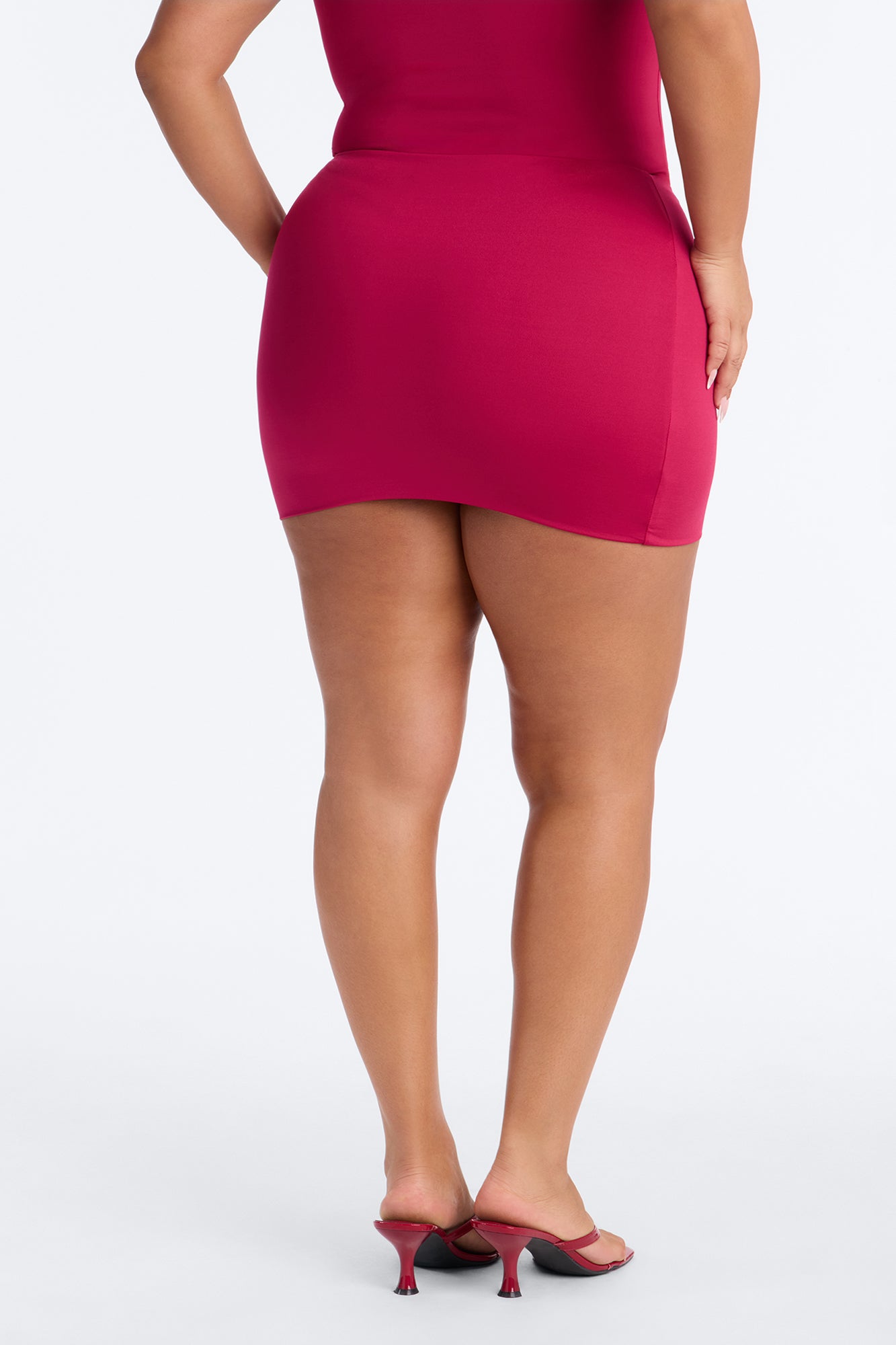 Contour Double Lined Mini Skirt - Raspberry