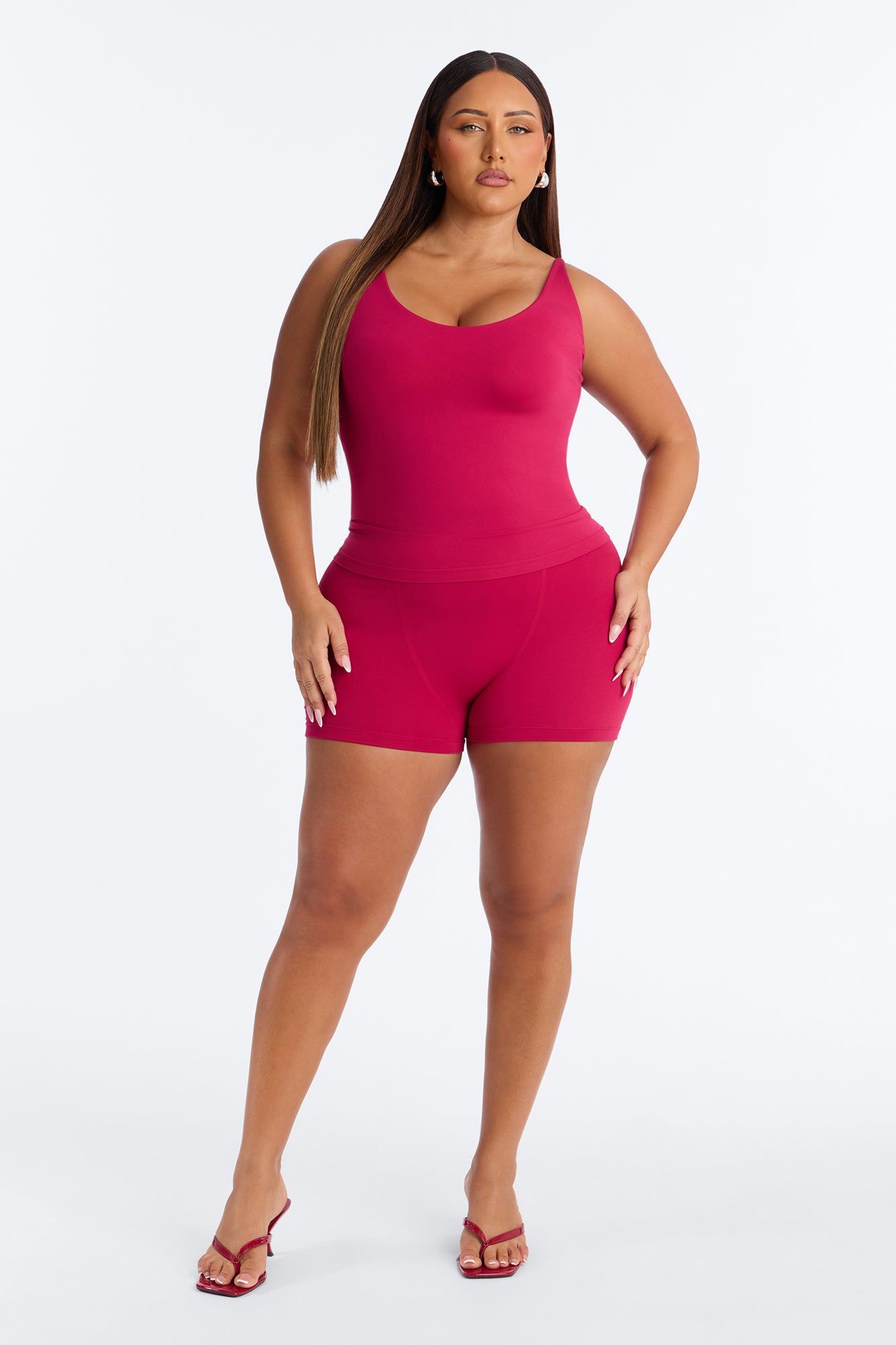 Seamless Smooth Double Lined Micro Hot Short - Raspberry
