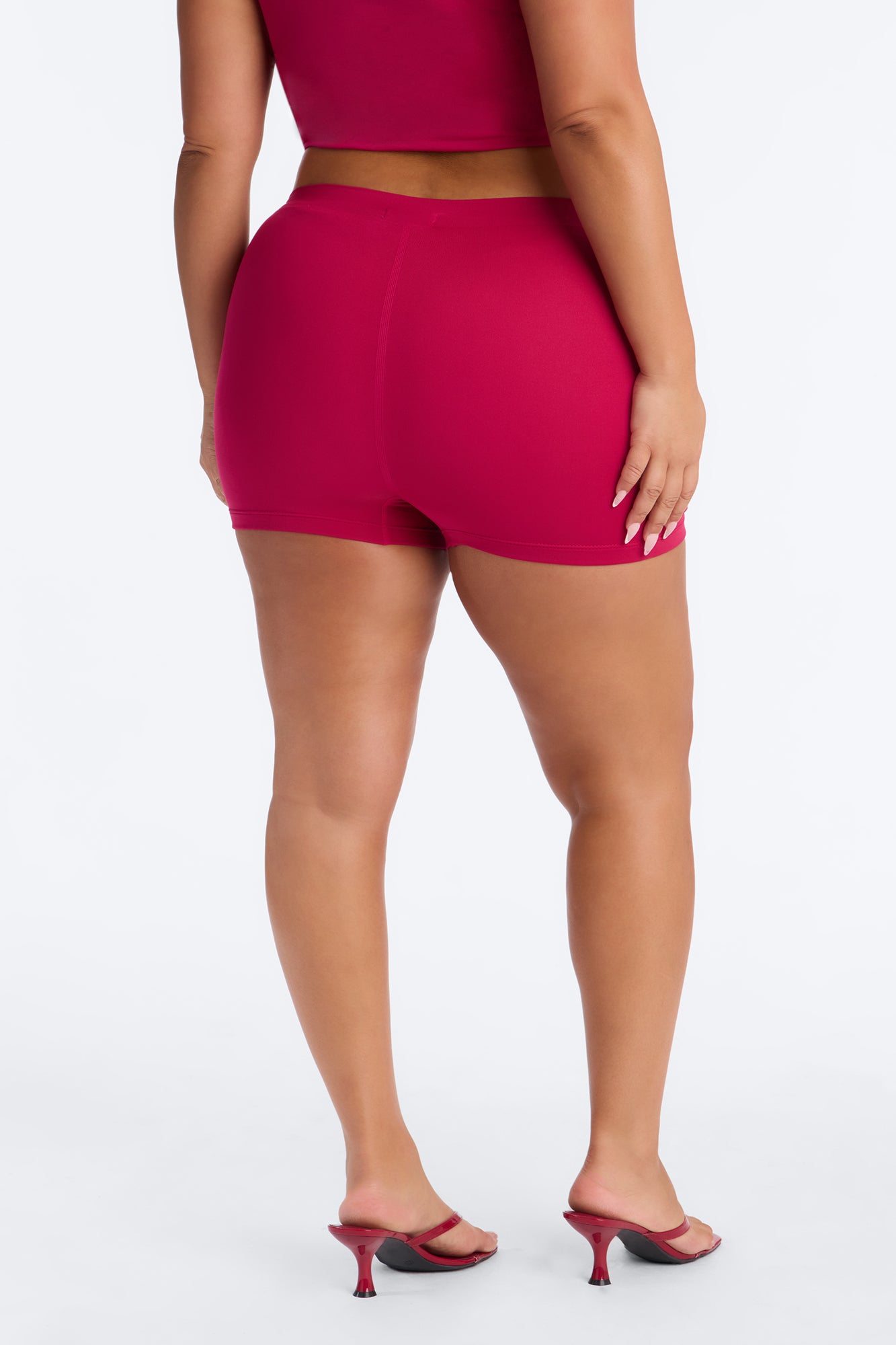 Seamless Smooth Double Lined Micro Hot Short - Raspberry