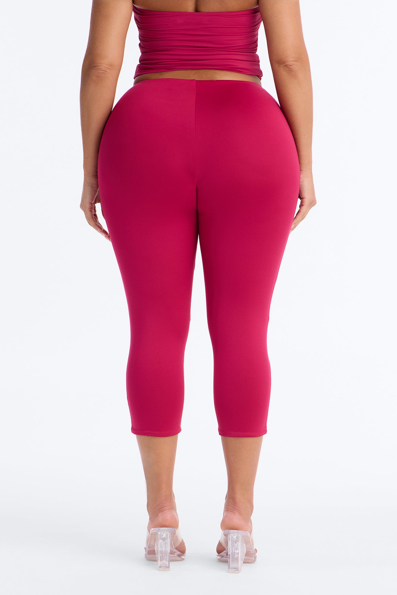 Contour Double Lined Capri Pant - Raspberry