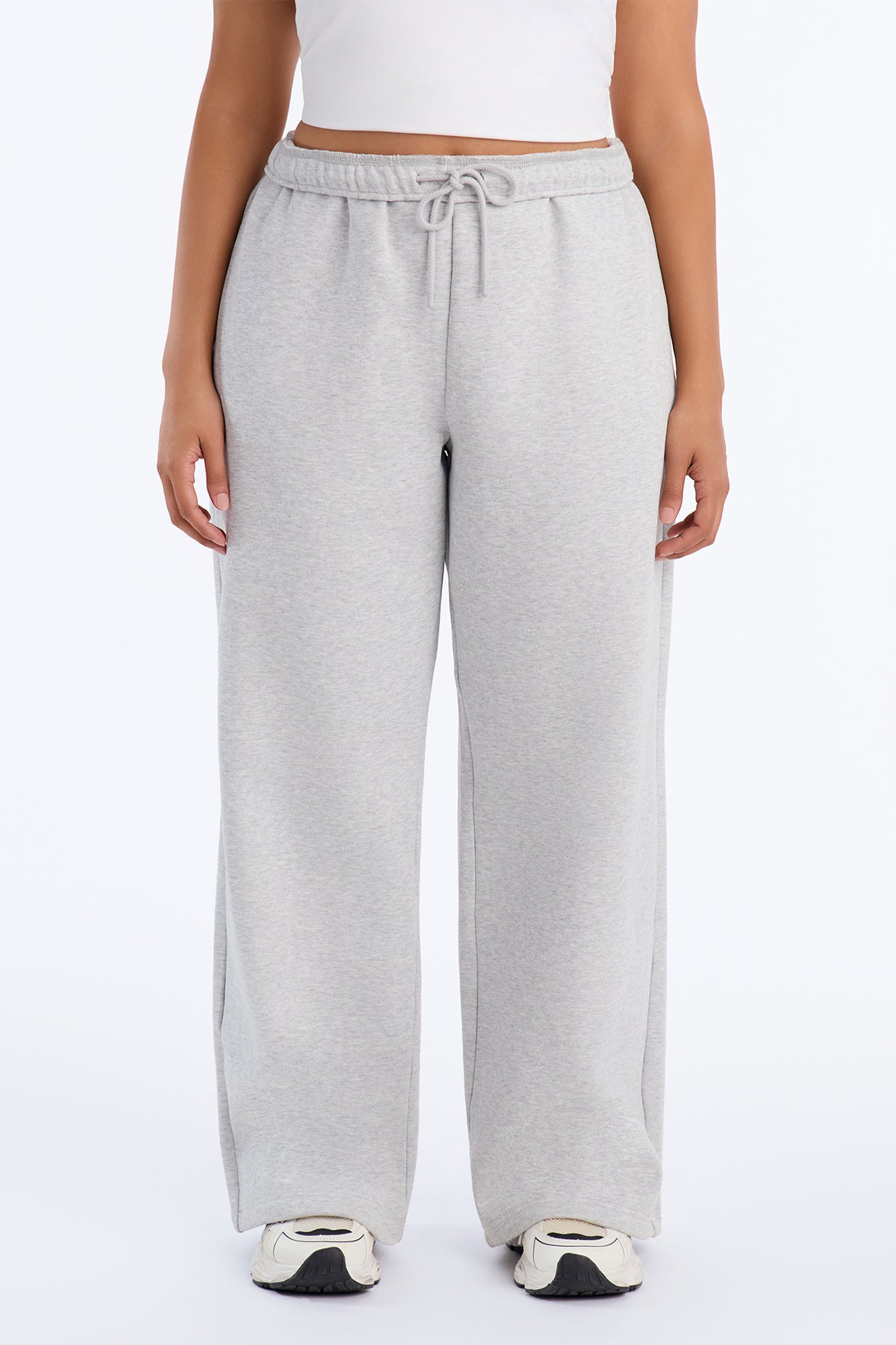 Libby Fleece Straight Leg Sweatpant - Heather Grey