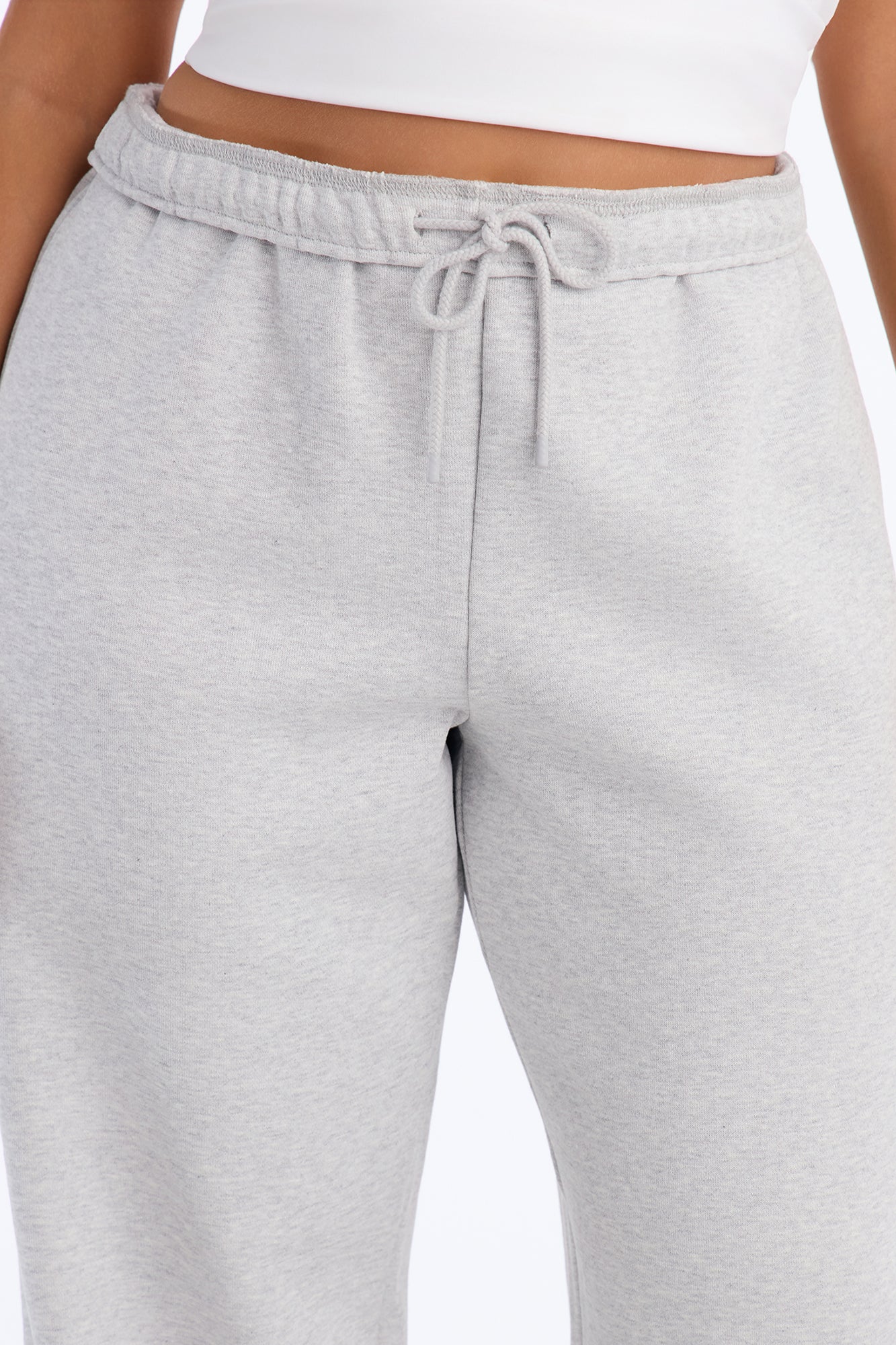 Libby Fleece Straight Leg Sweatpant - Heather Grey