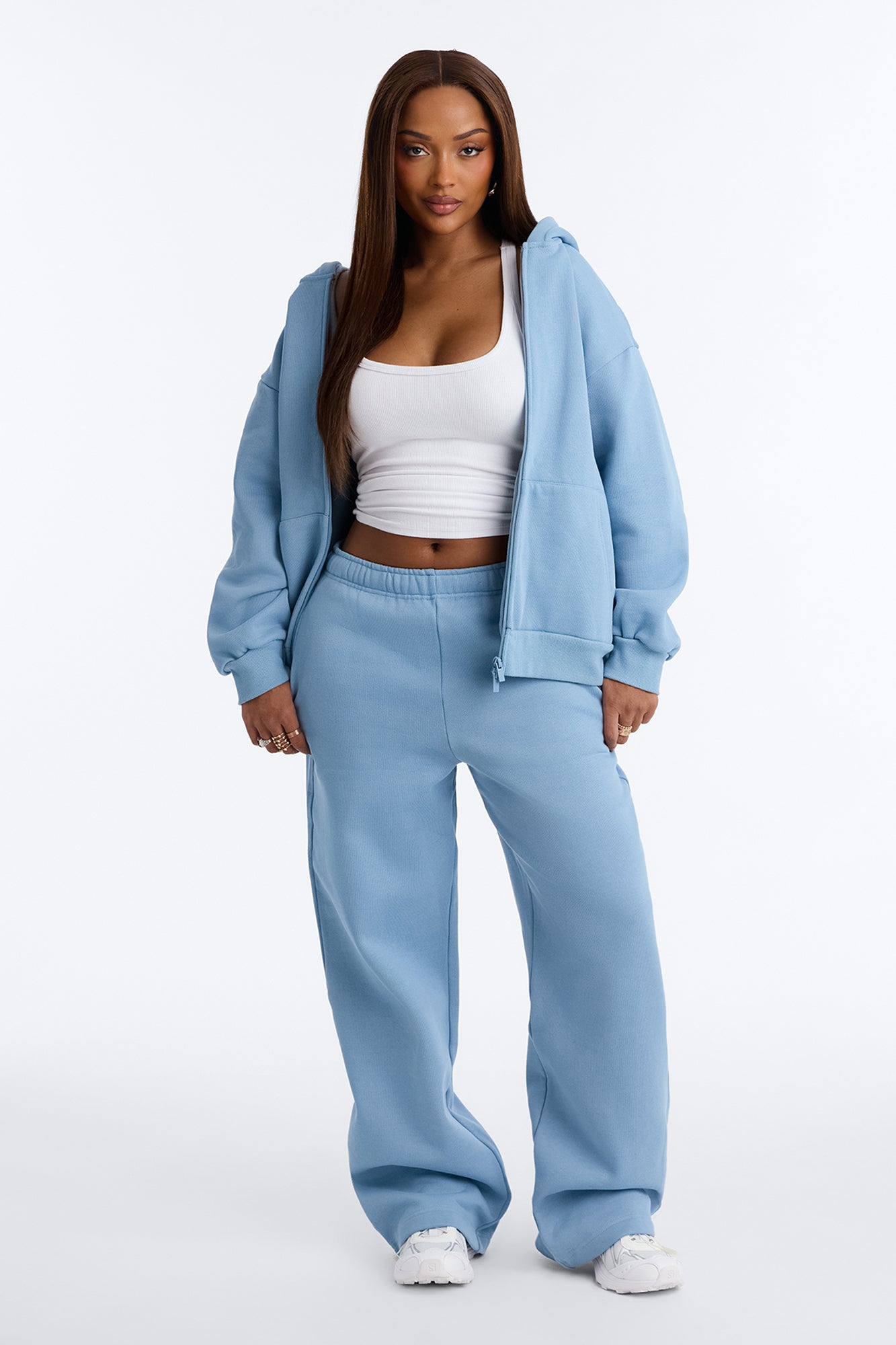 Libby Fleece Straight Leg Sweatpant - Slate Blue