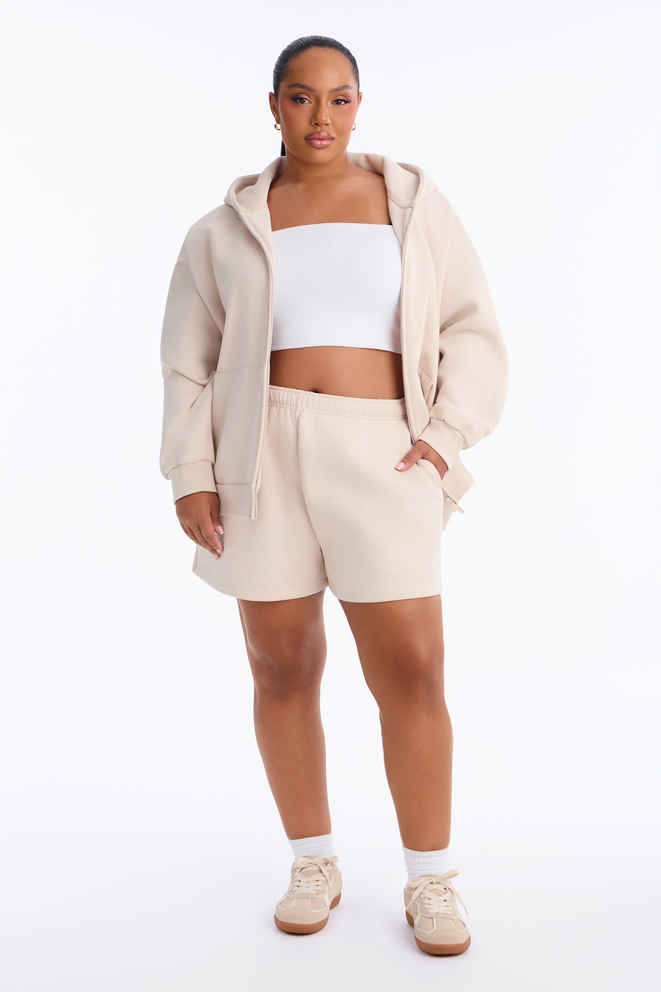 Libby Fleece Sweat Short - Cream