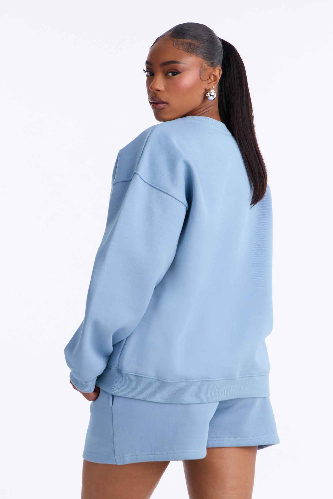 Libby Crew Neck Fleece Sweatshirt - Slate Blue