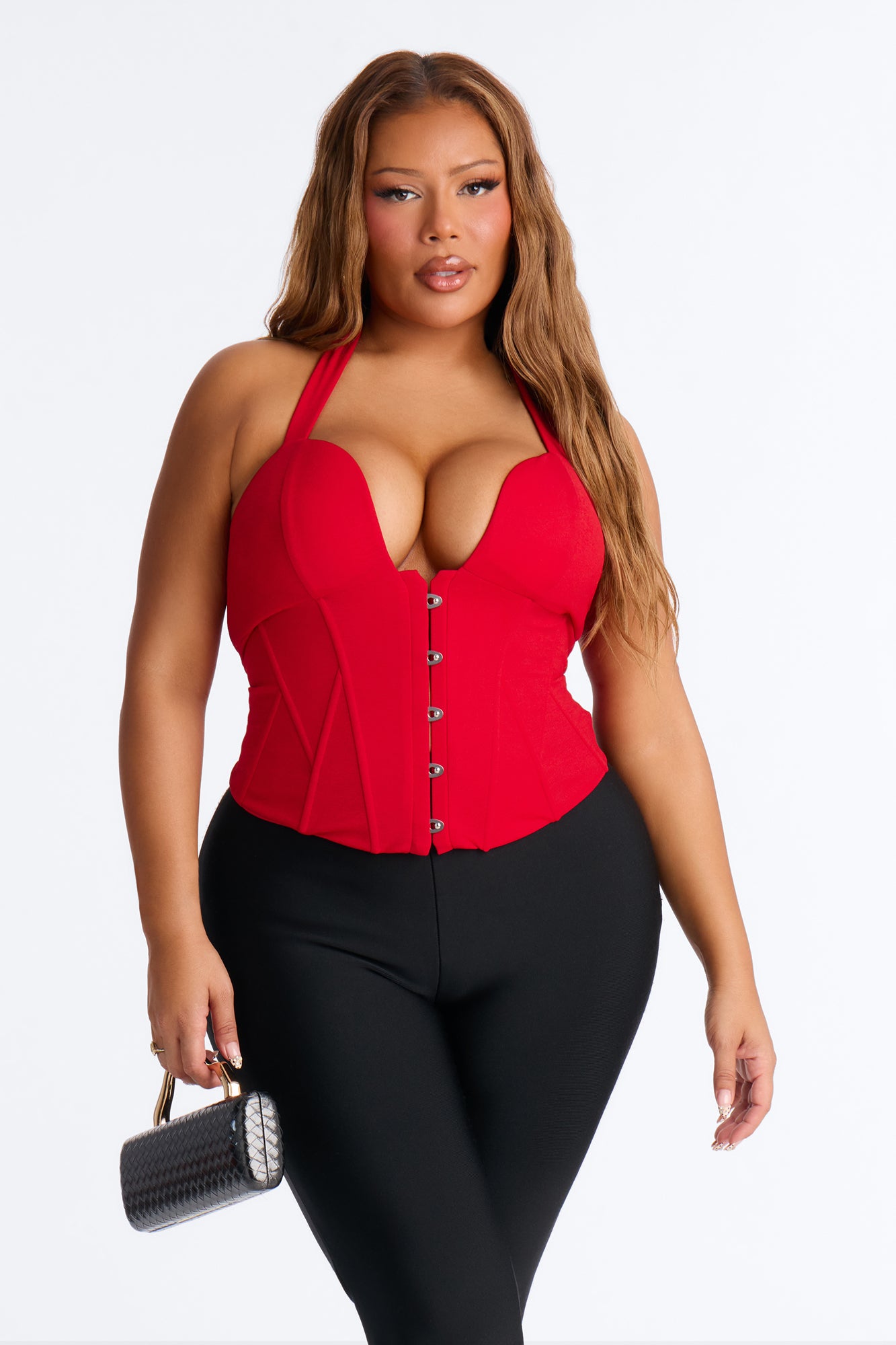 Hottest Lover Girl Sleeveless Corset Top - Red