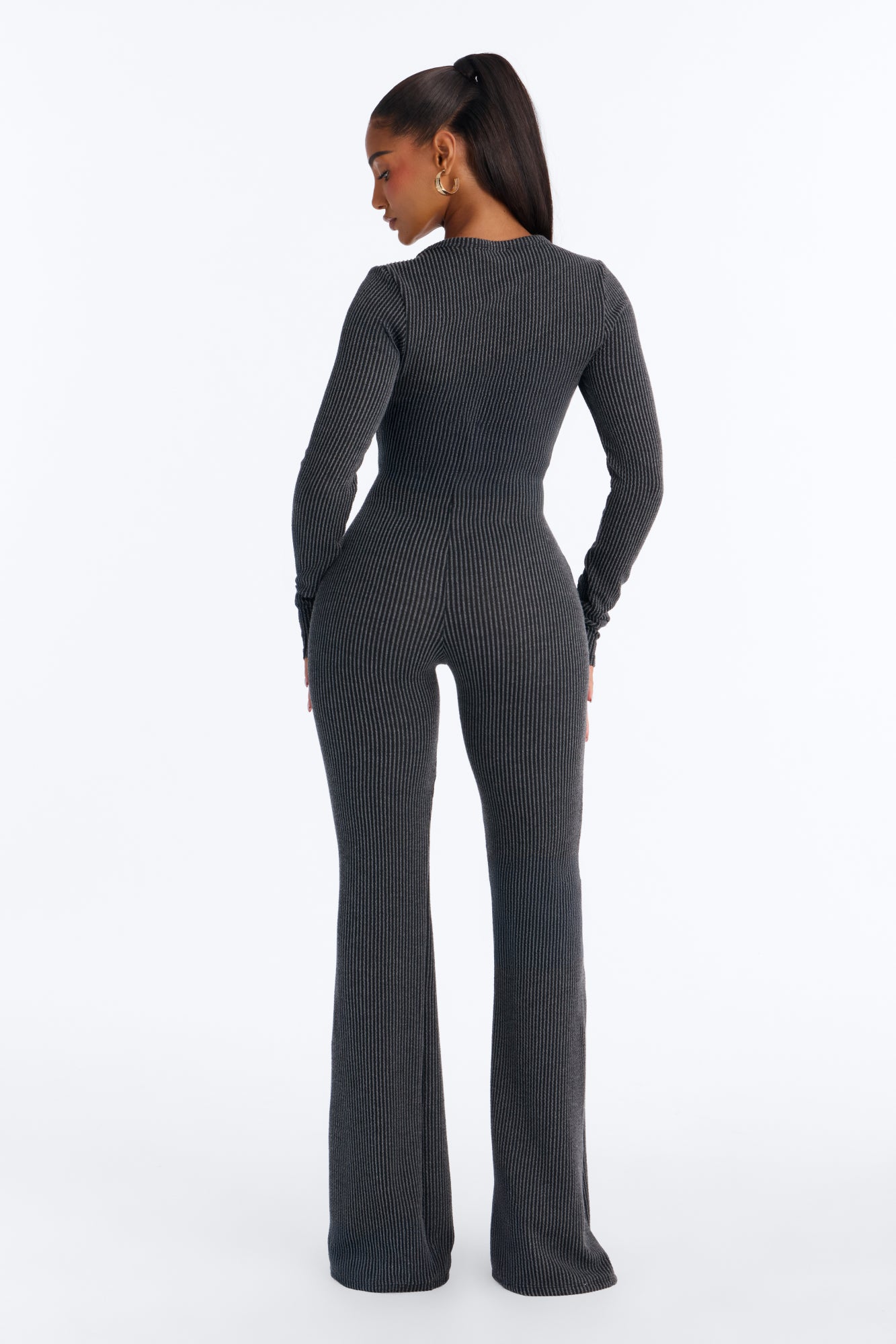 Morning Errands Two Piece Jumpsuit Set - Charcoal