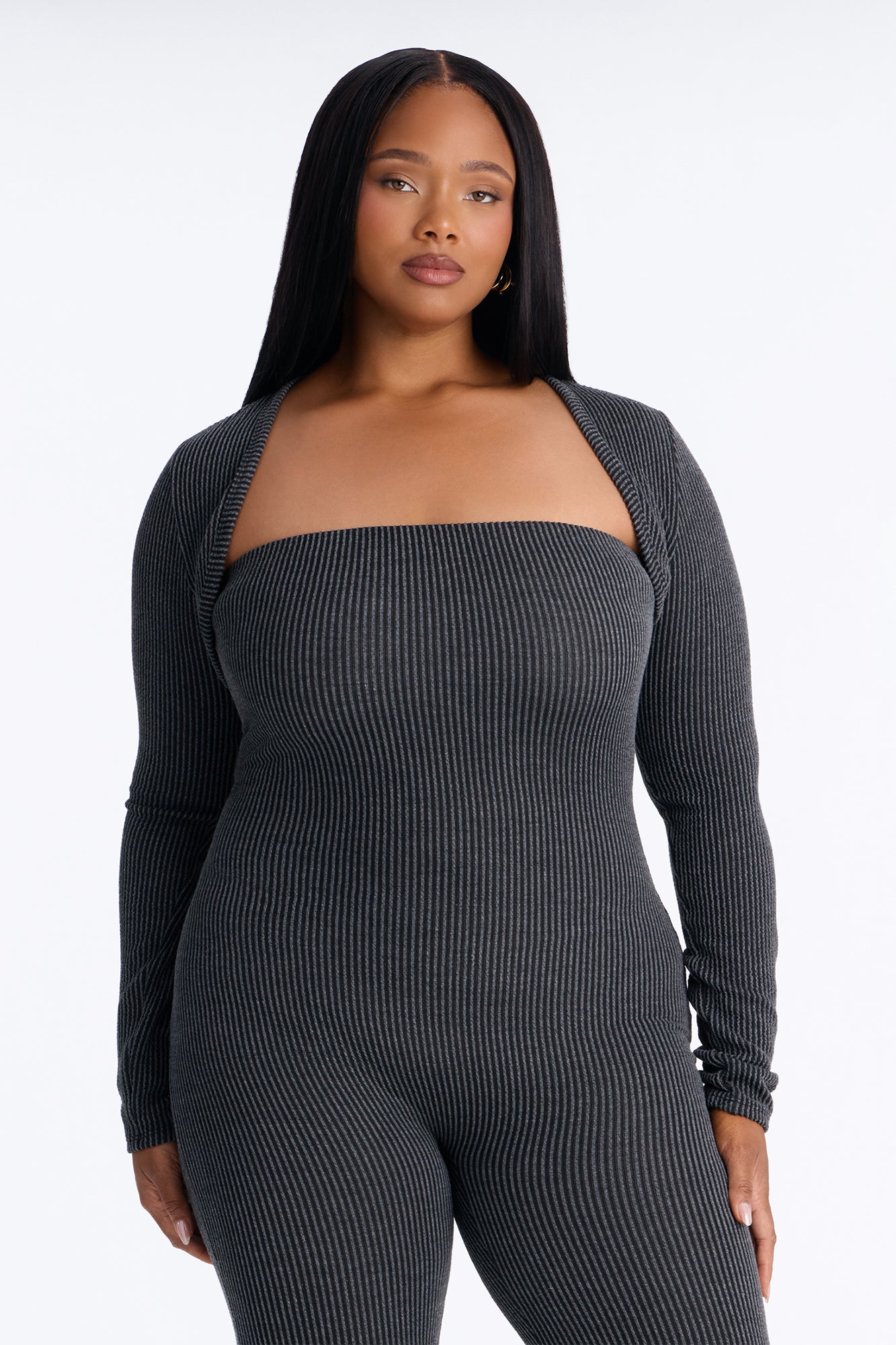Morning Errands Two Piece Jumpsuit Set - Charcoal