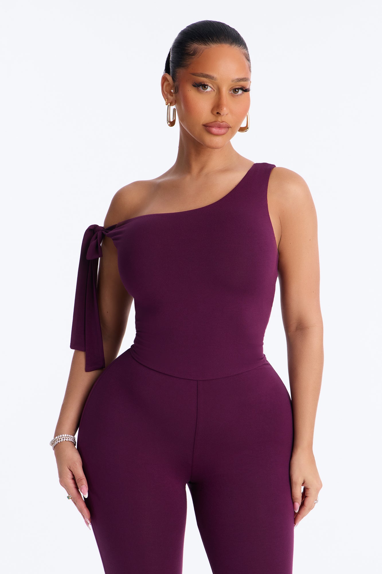 Sweet Like Candy Skinny Leg Jumpsuit - Plum