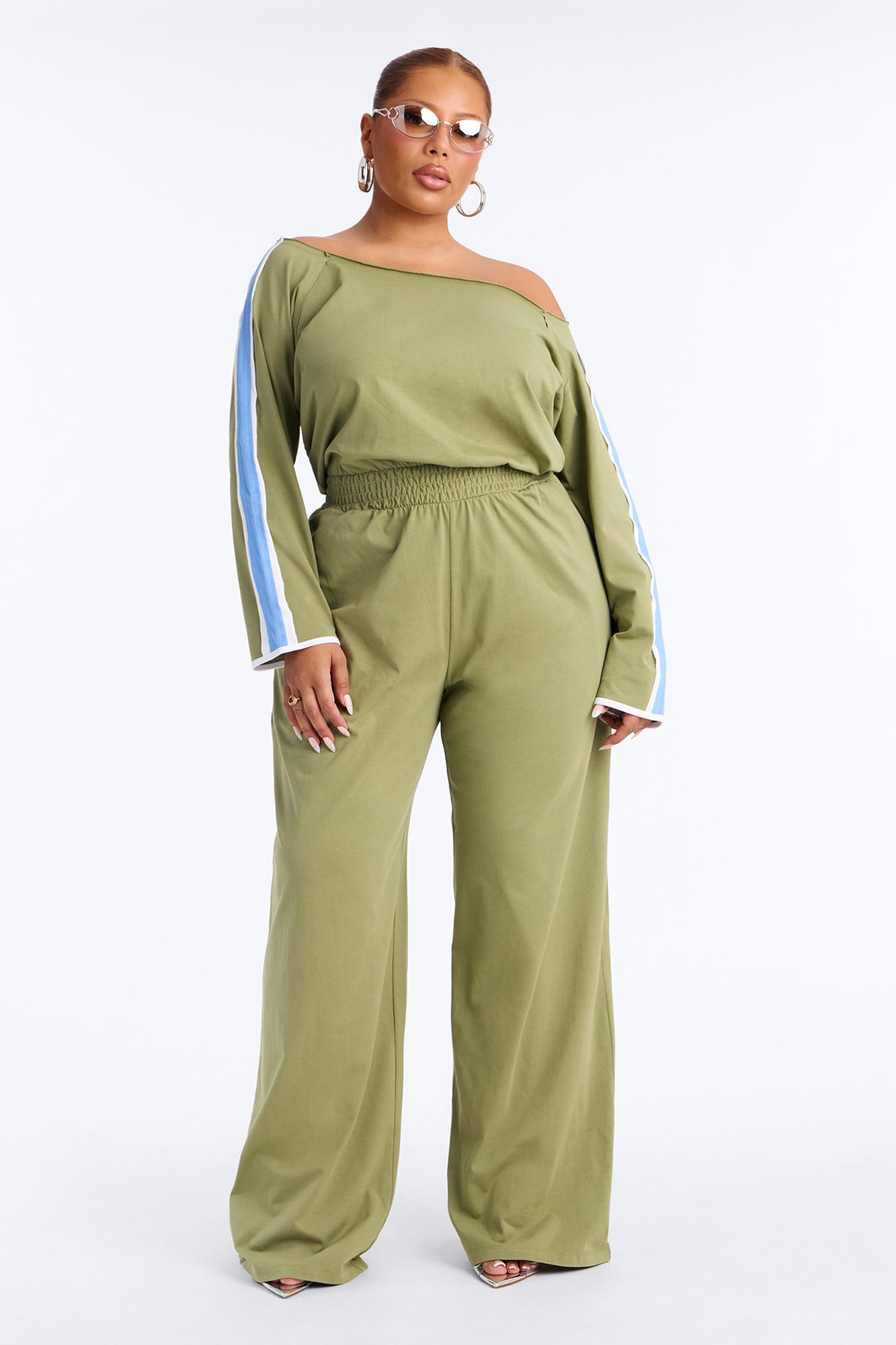 Stay Over Wide Leg Jumpsuit - Olive