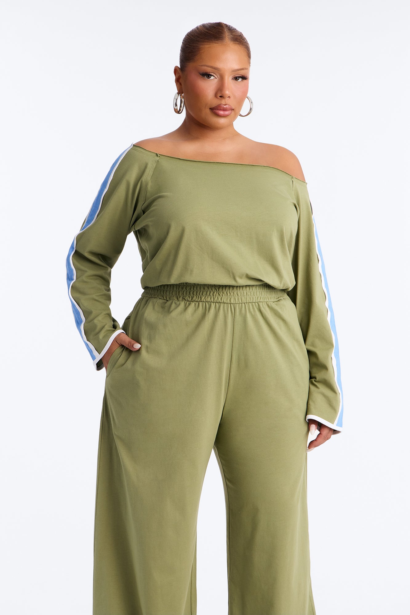 Stay Over Wide Leg Jumpsuit - Olive