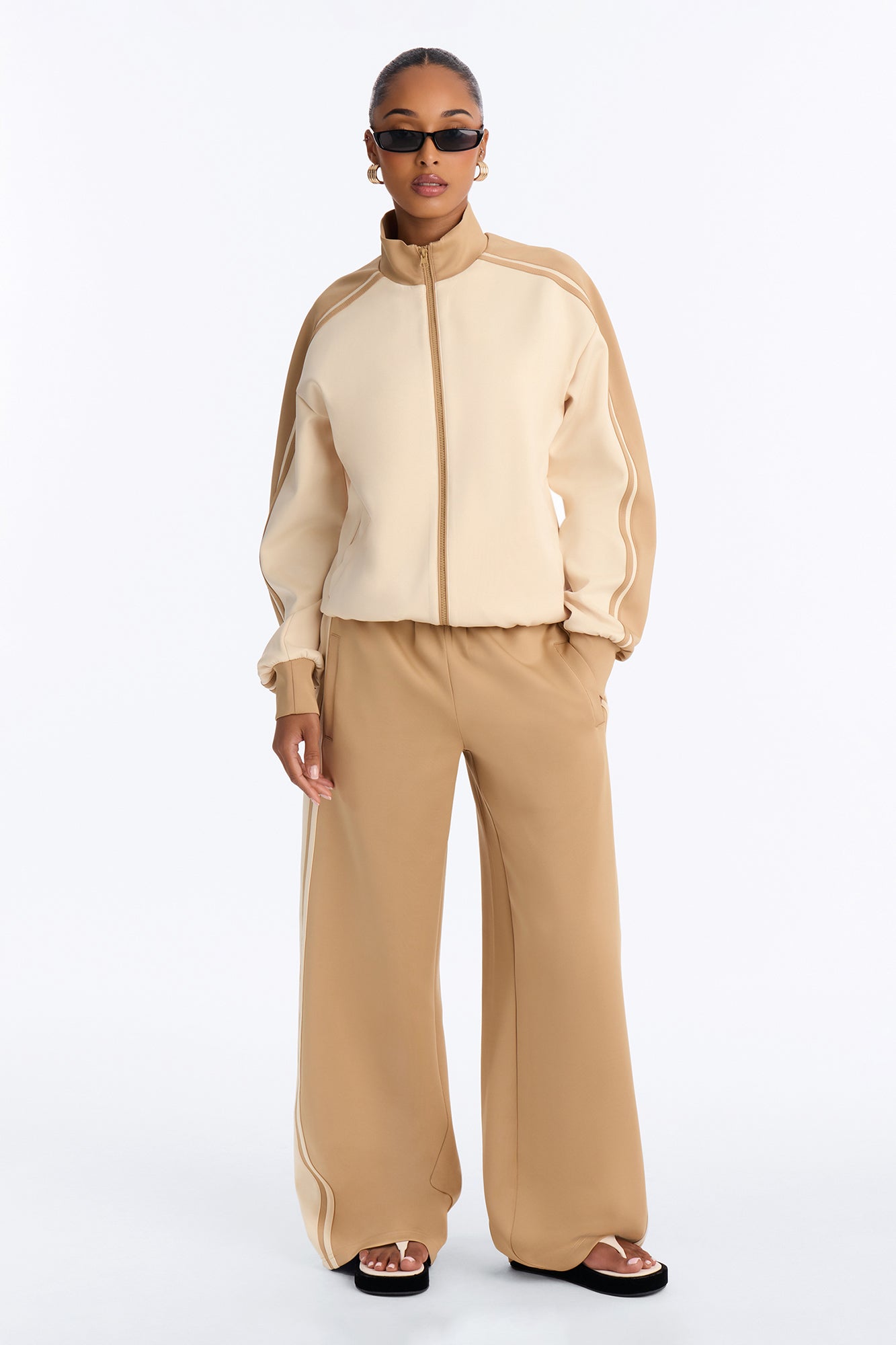 Run The City Pant Set - Taupe/combo
