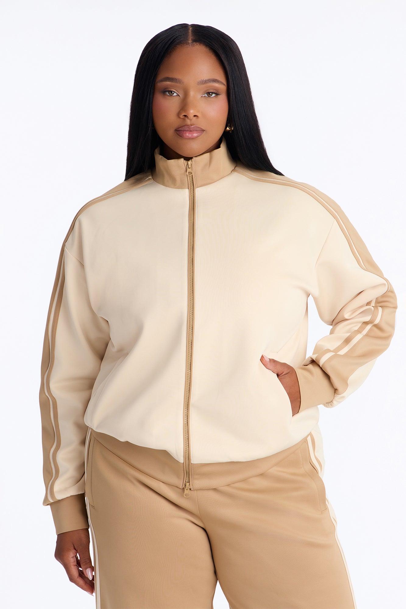 Run The City Pant Set - Taupe/combo