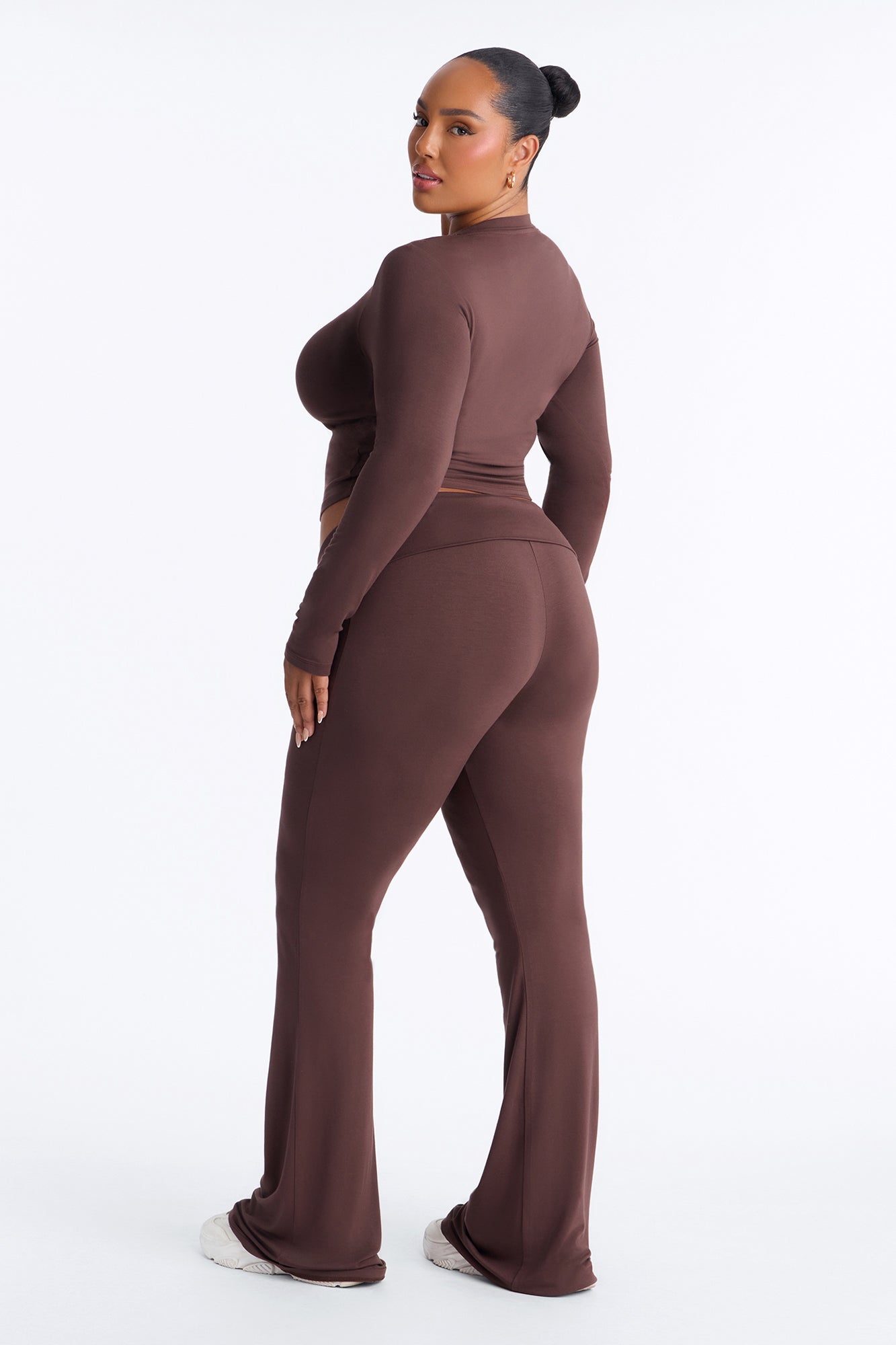 Lily Foldover Pant Set - Chocolate