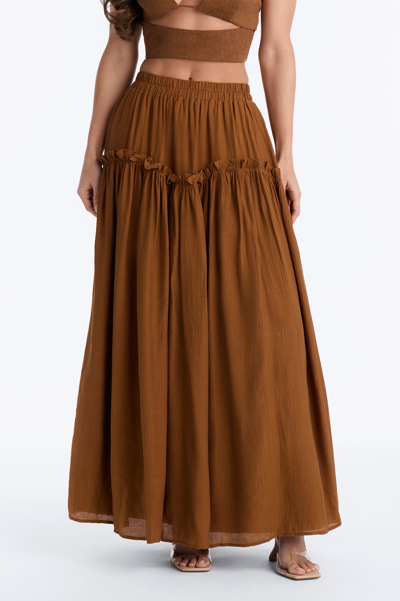 Lily Maxi Skirt - Brown