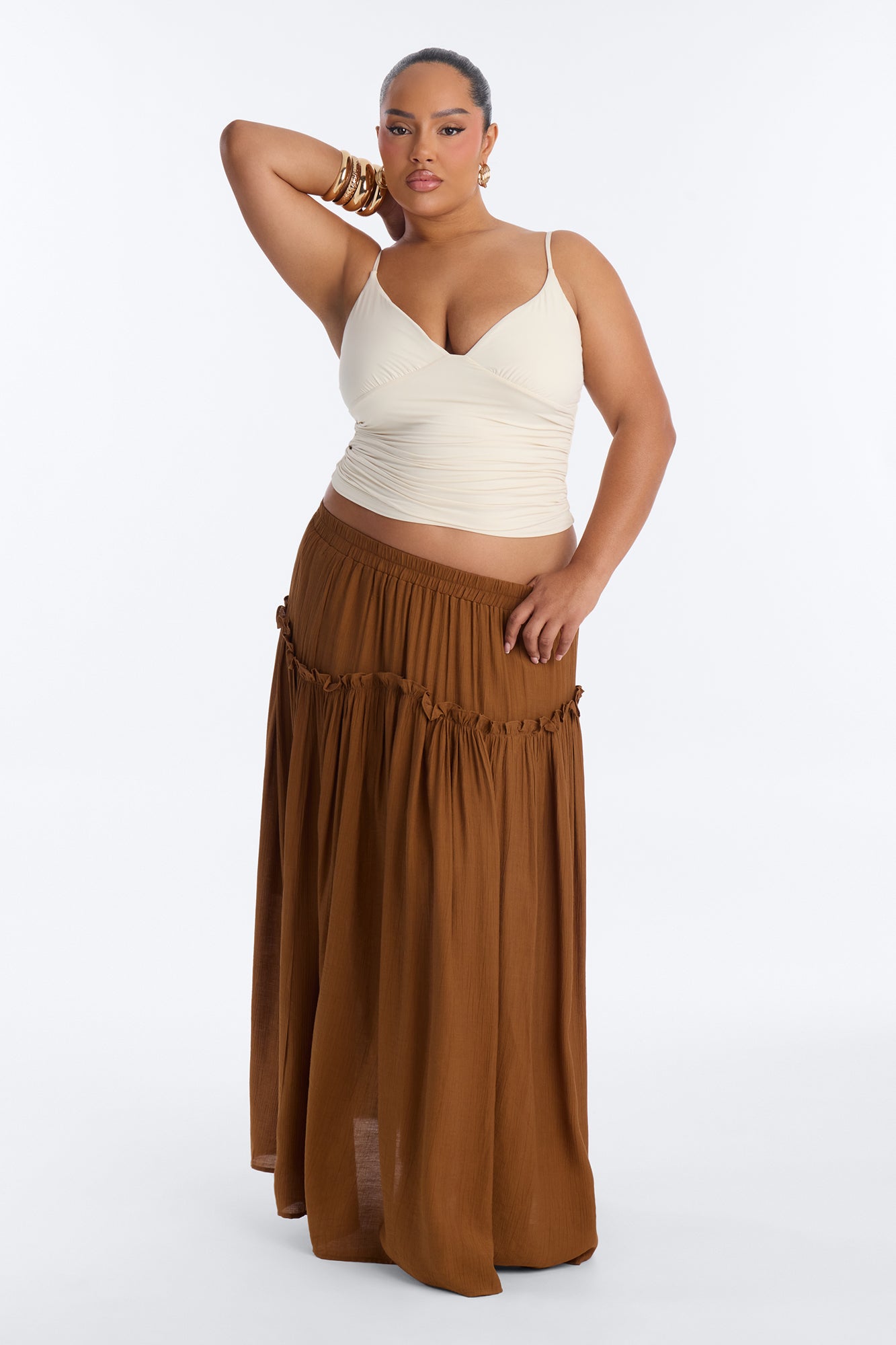 Lily Maxi Skirt - Brown
