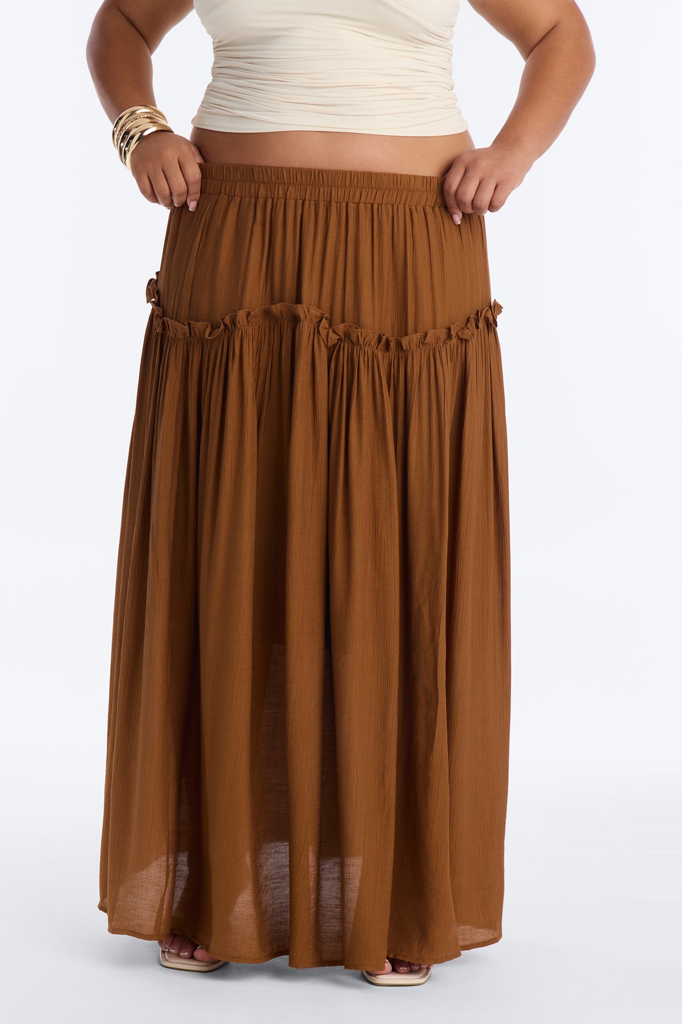 Lily Maxi Skirt - Brown