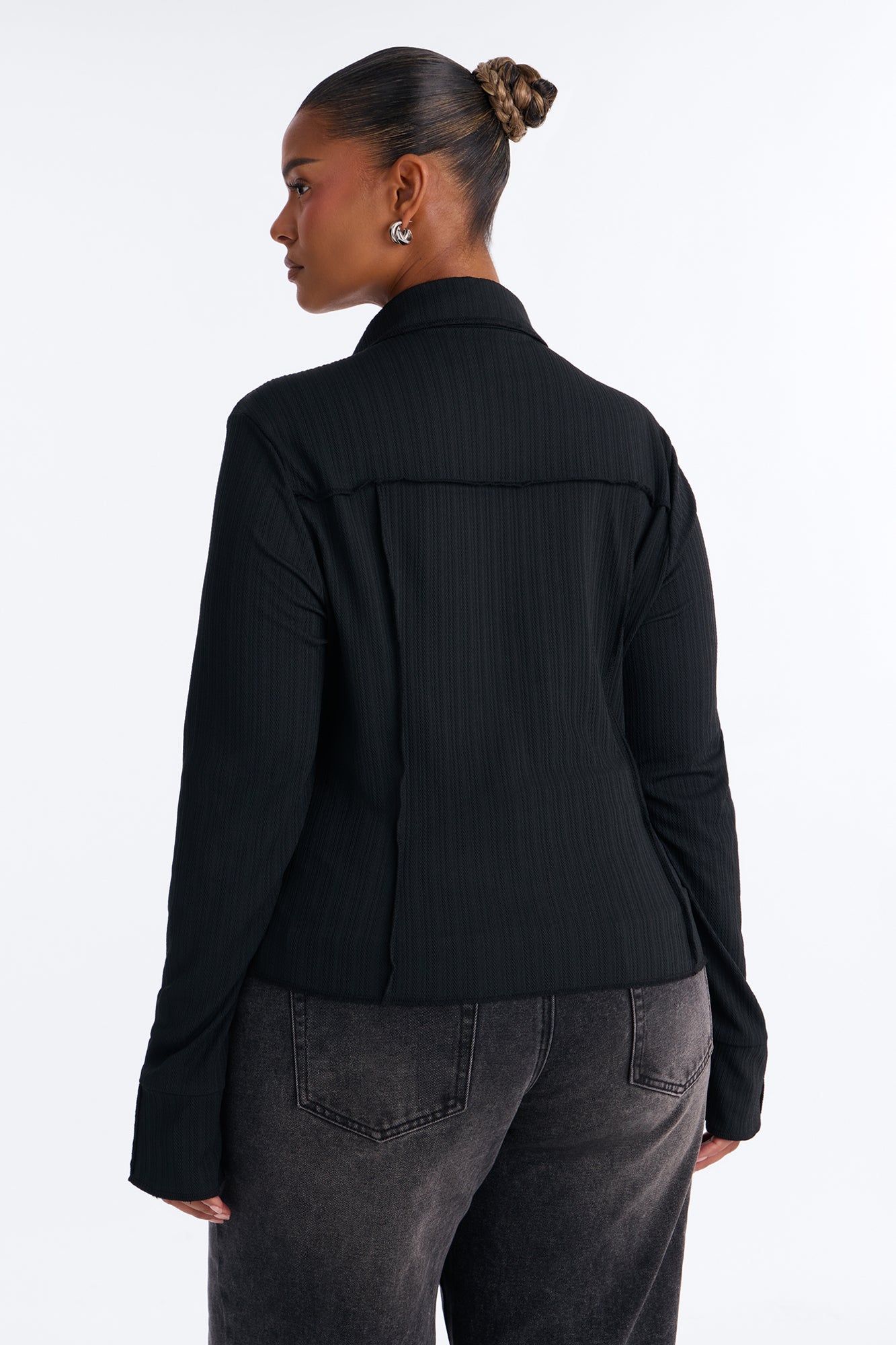 Catalina Island Button Up Top - Black