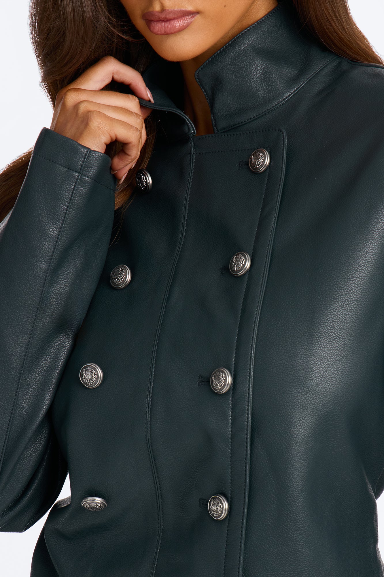 Commanding Presence Cropped Jacket - Hunter Green