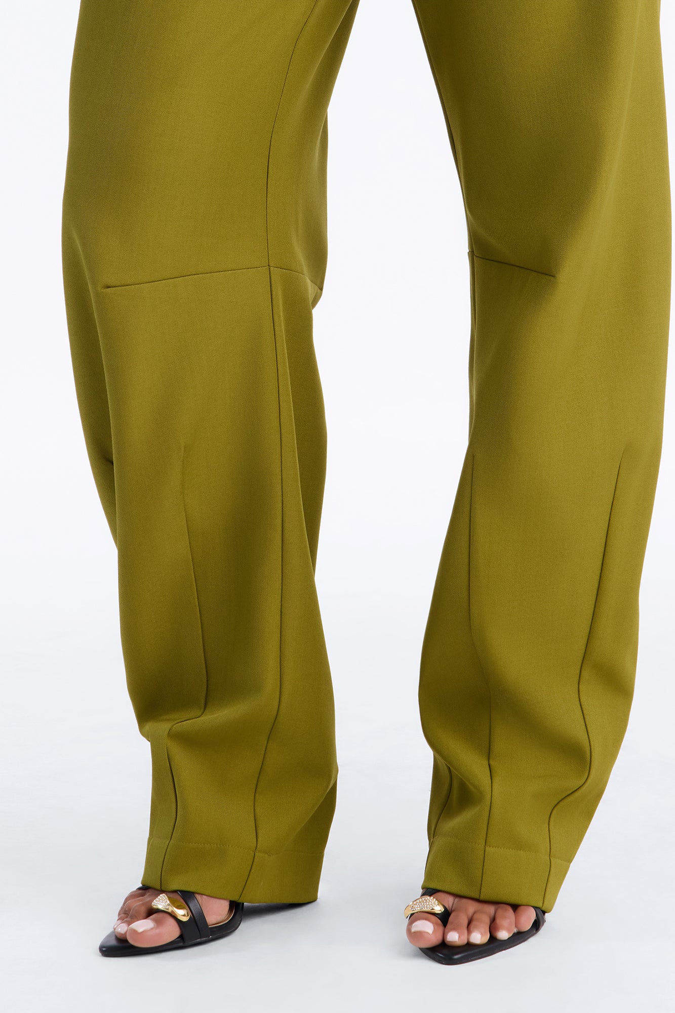 Tall Naomi Pleated Cuff Barrel Leg Trouser - Chartreuse
