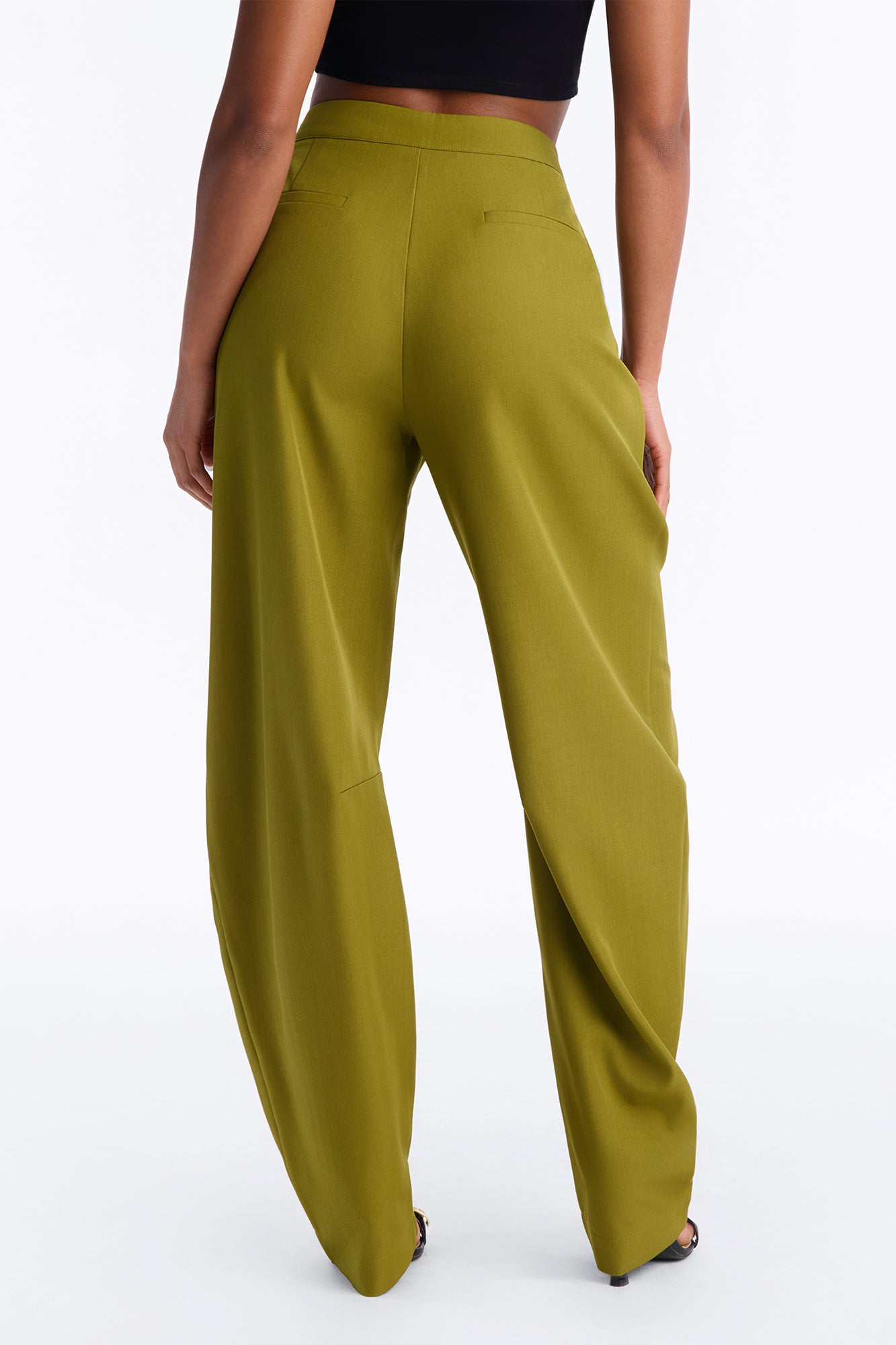 Tall Naomi Pleated Cuff Barrel Leg Trouser - Chartreuse