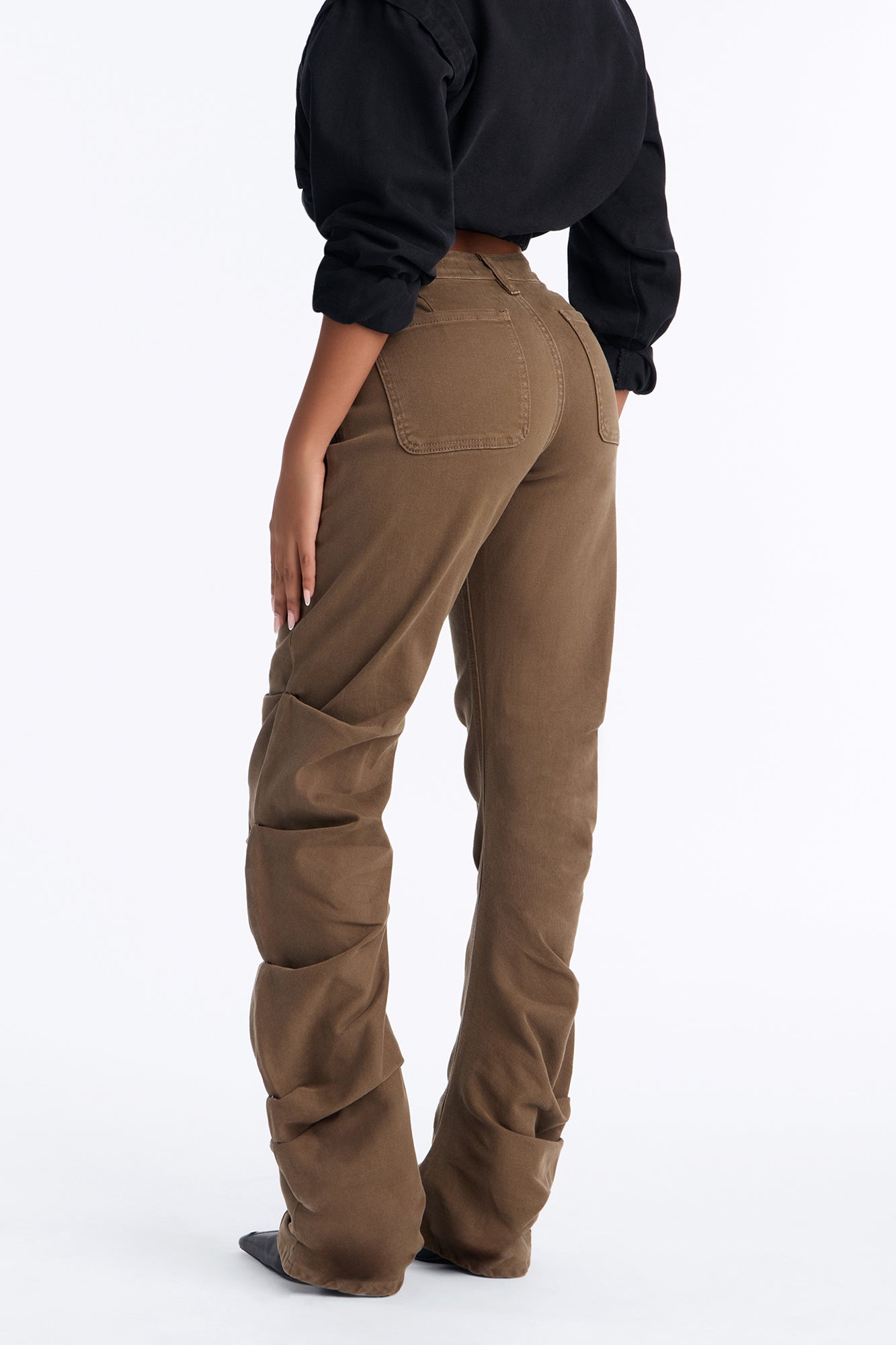 Ambra Stacked Low Rise Pant - Olive