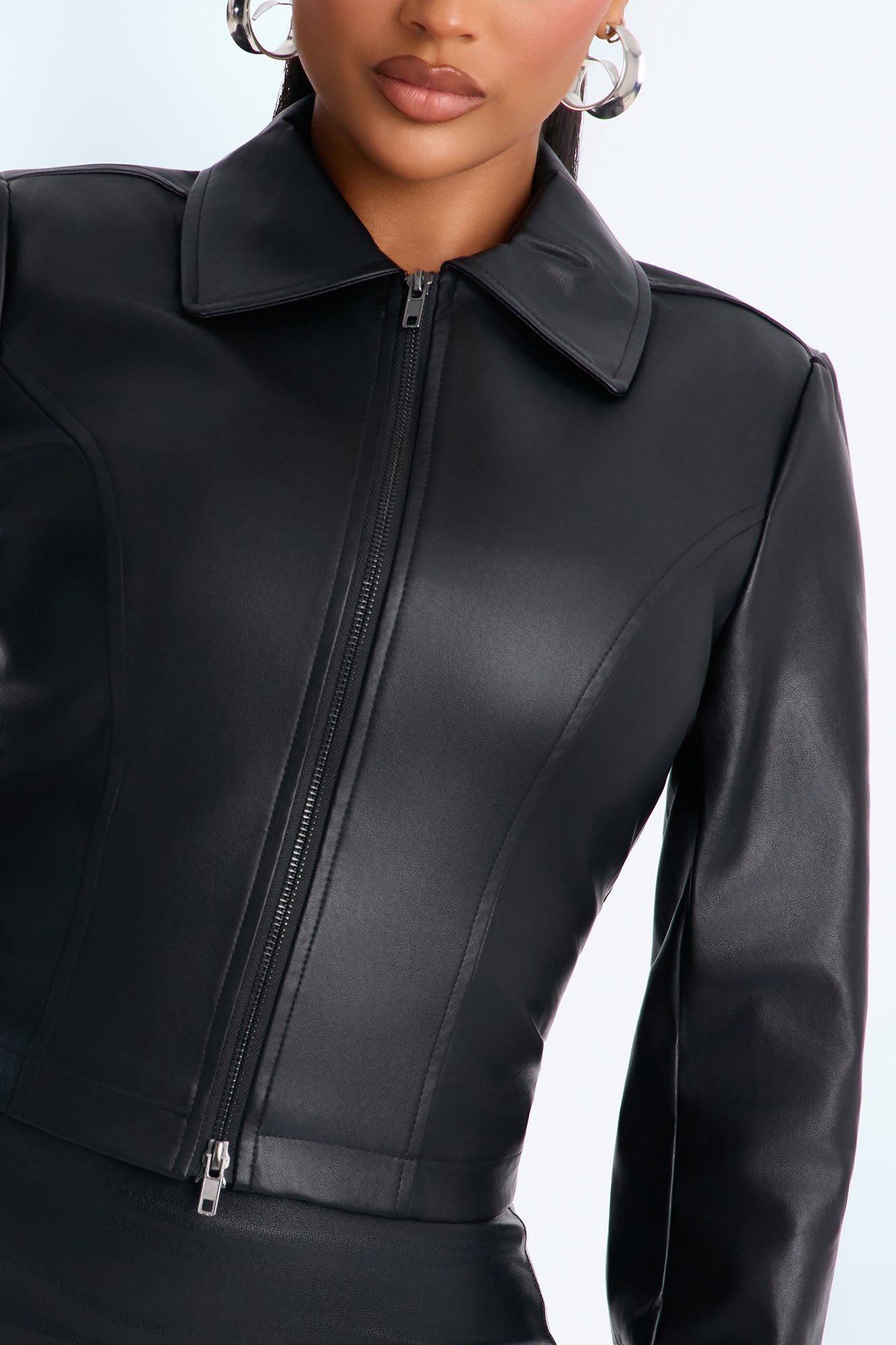 On The Move Faux Leather Fitted Jacket - Black