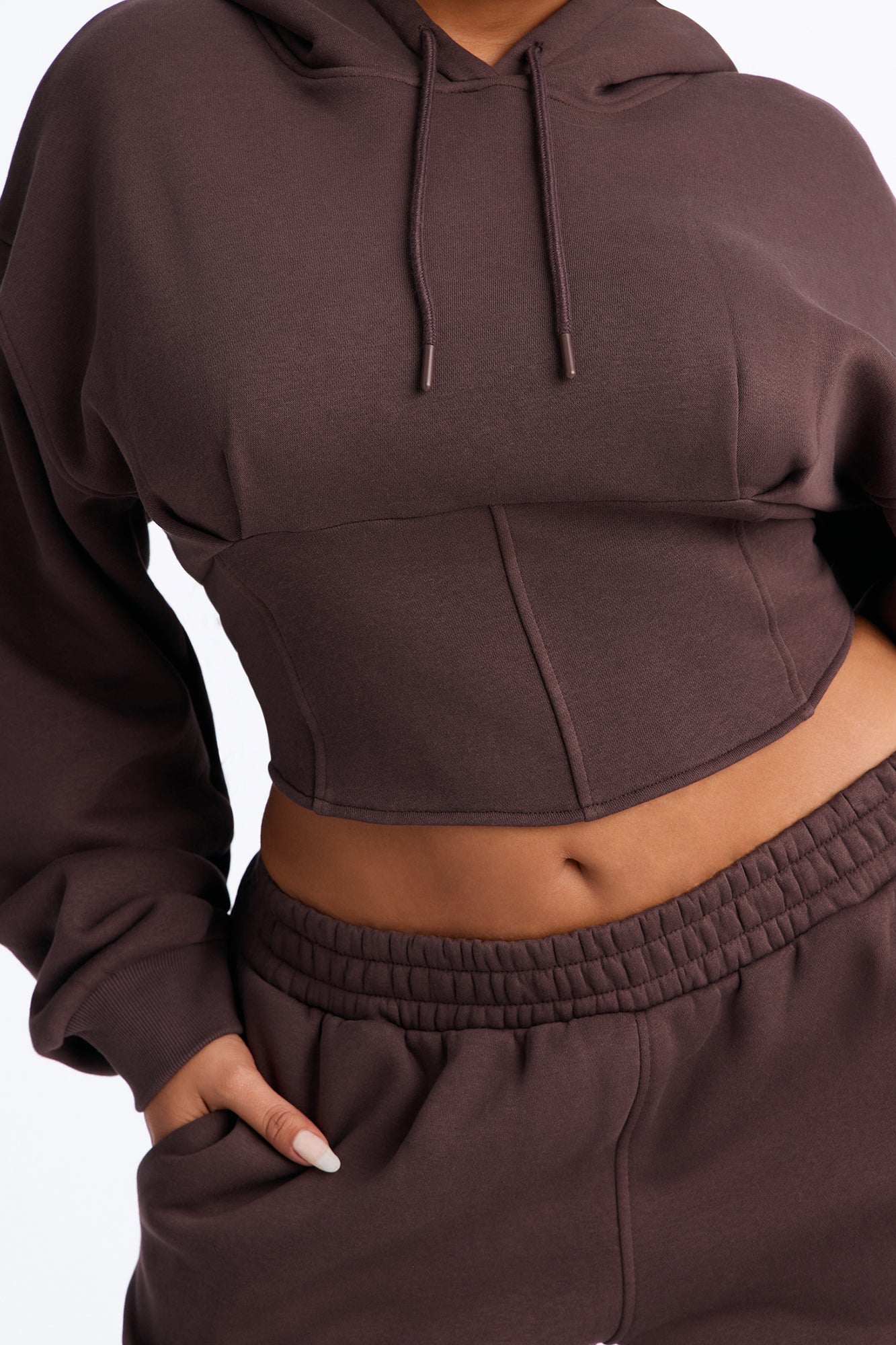 Locked In Fleece Pant Set - Chocolate