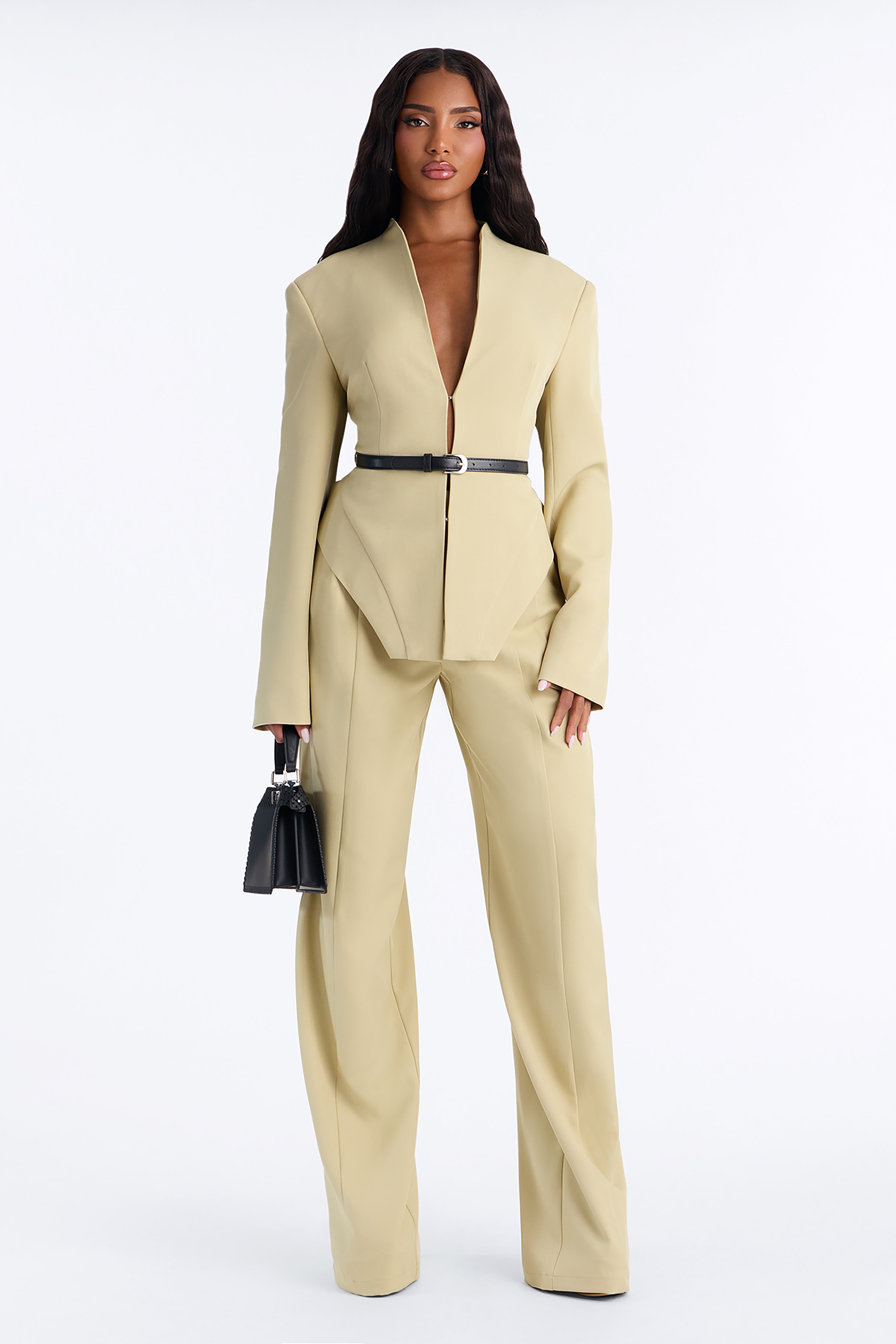 Tall Basette High Rise Straight Leg Trouser - Sage