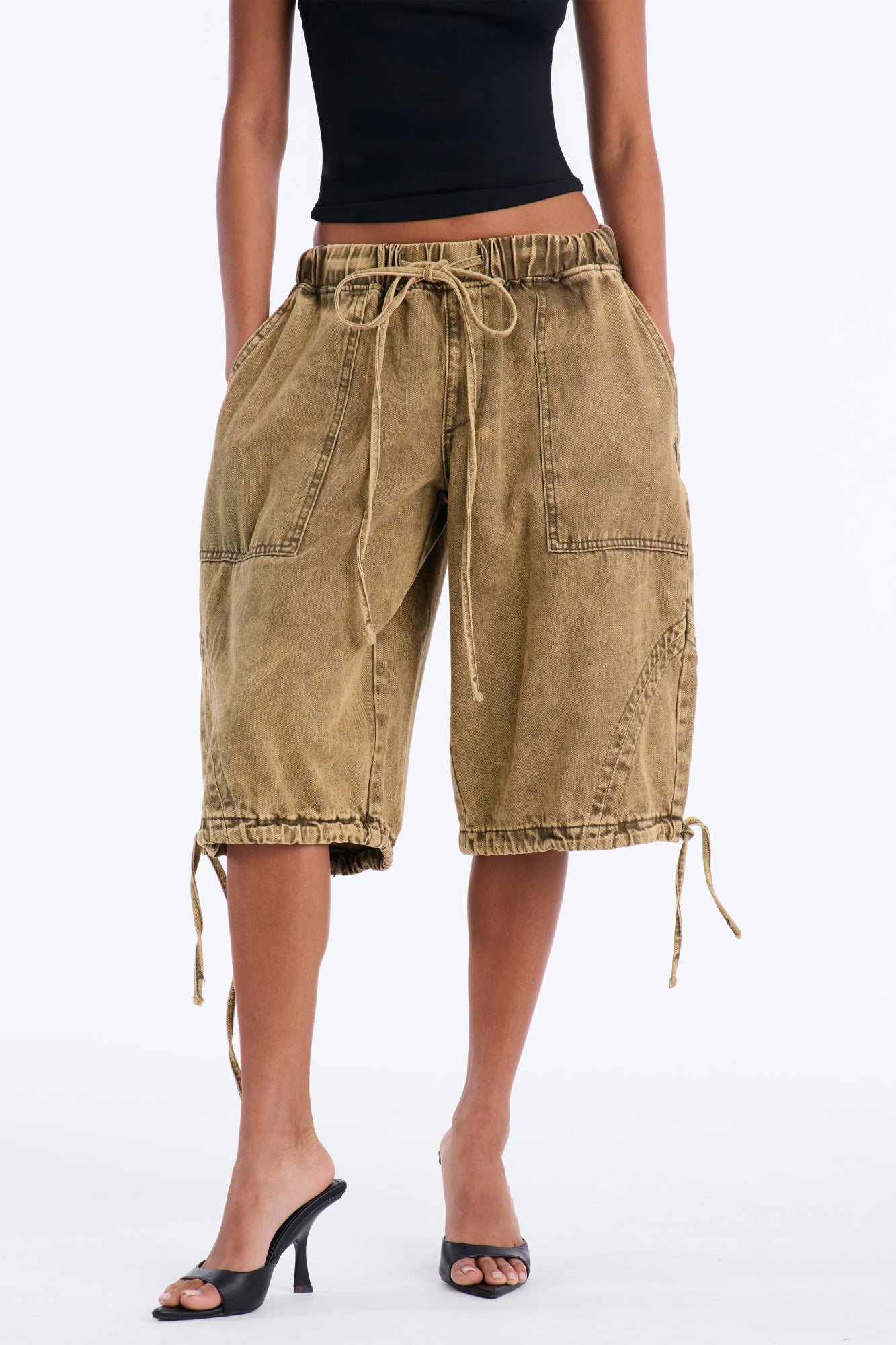 Alicia Washed Twill Bermuda Short - Olive