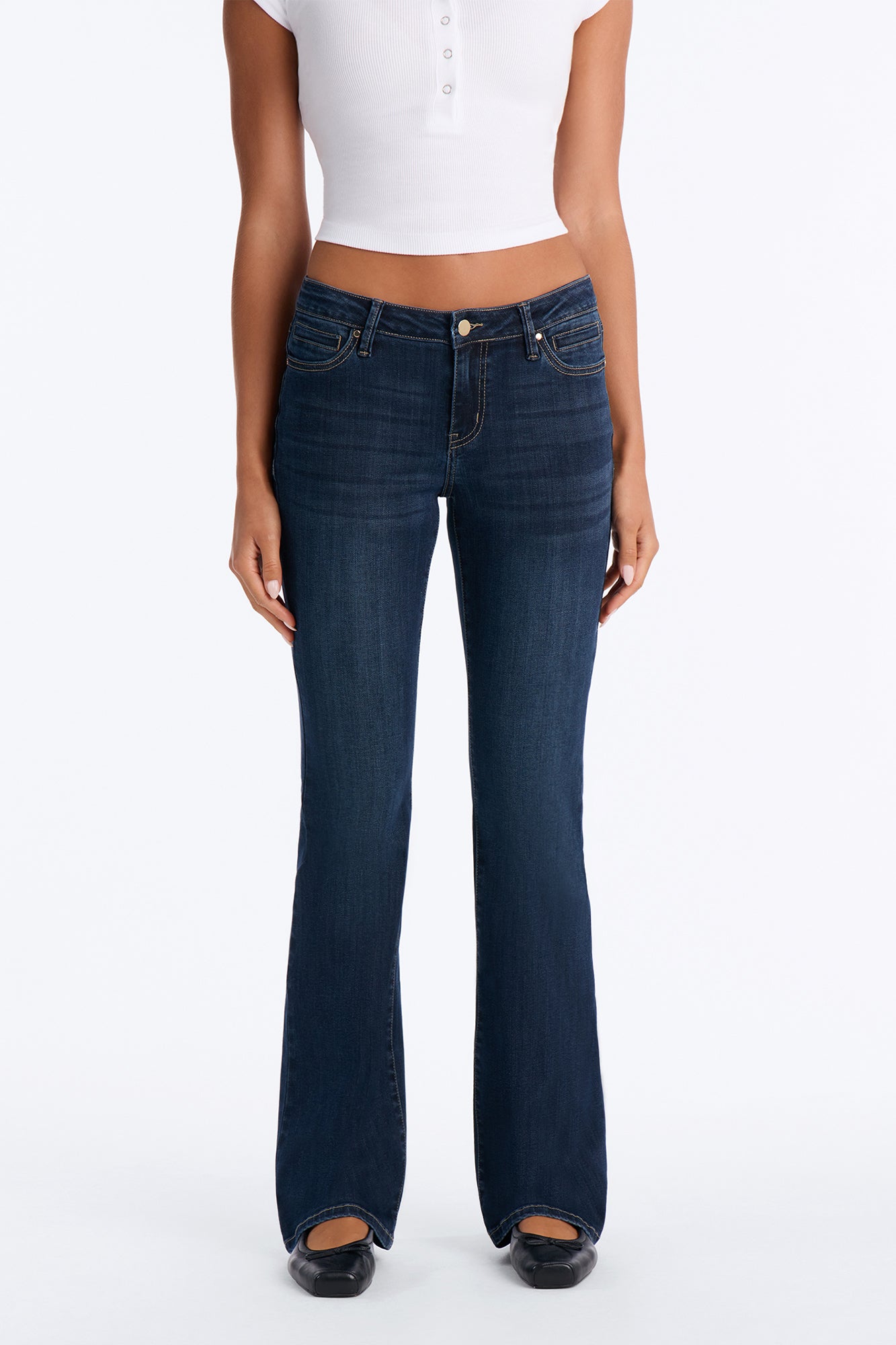 Premium Low Rise Bootcut Jeans - Dark Denim