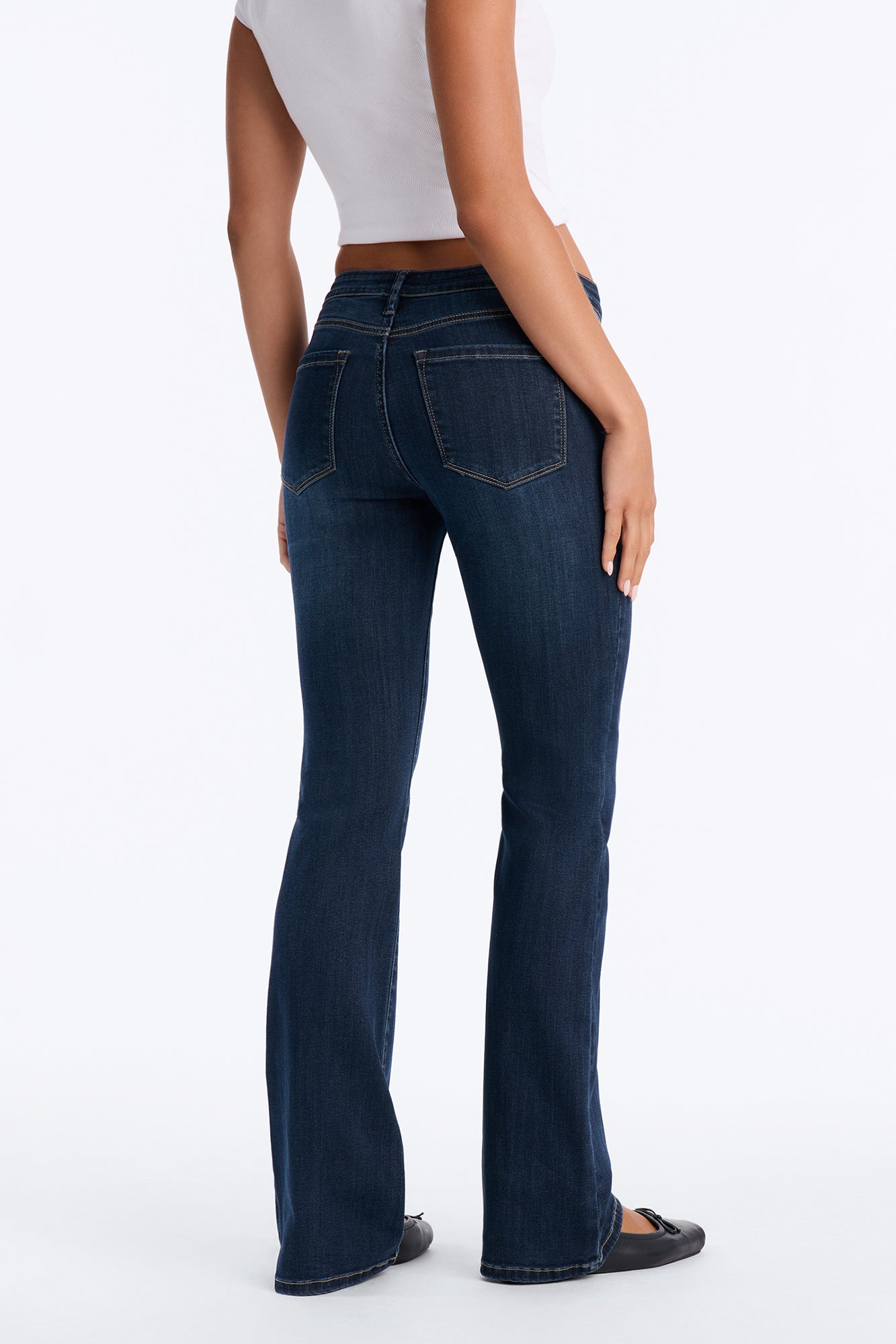 Premium Low Rise Bootcut Jeans - Dark Denim
