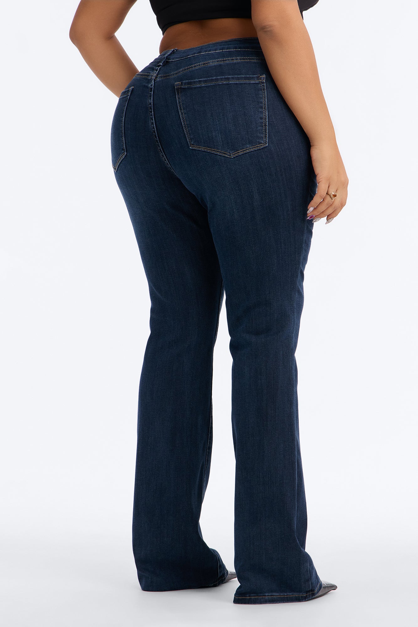 Premium Low Rise Bootcut Jeans - Dark Denim